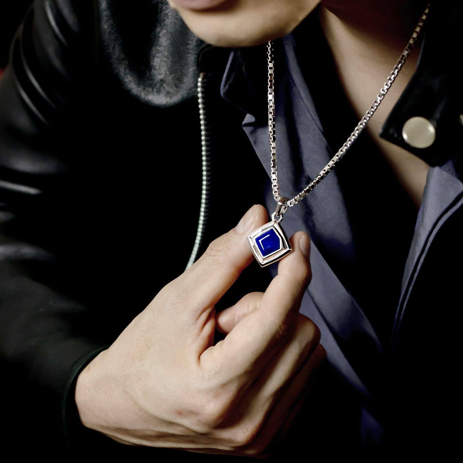 ラピスラズリ 菱形 ネックレス - 天然石&隕石ジュエリーショップ - AWNL Japan