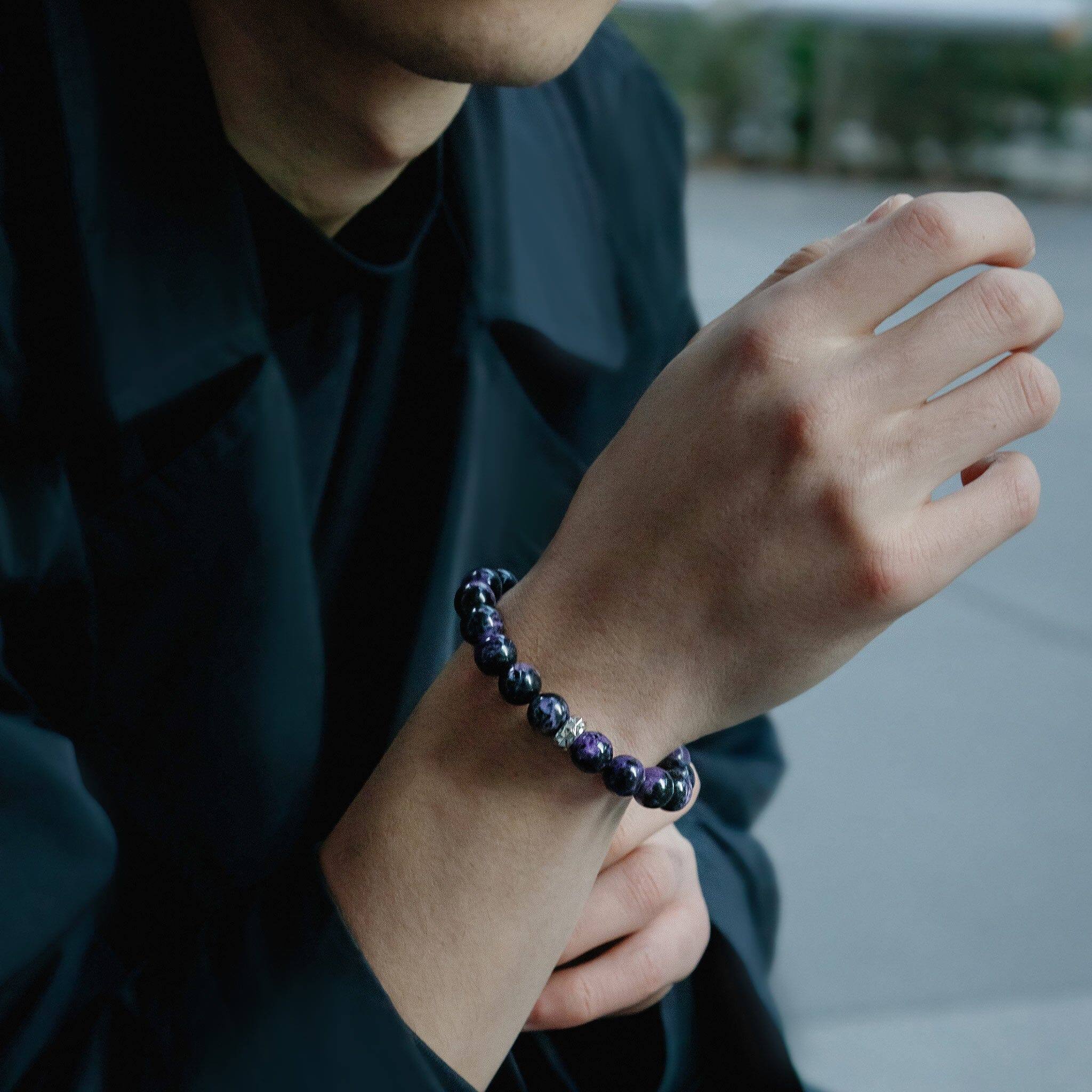 チャロアイト 紐編み ブレスレット - 天然石&隕石ジュエリーショップ - AWNL Japan