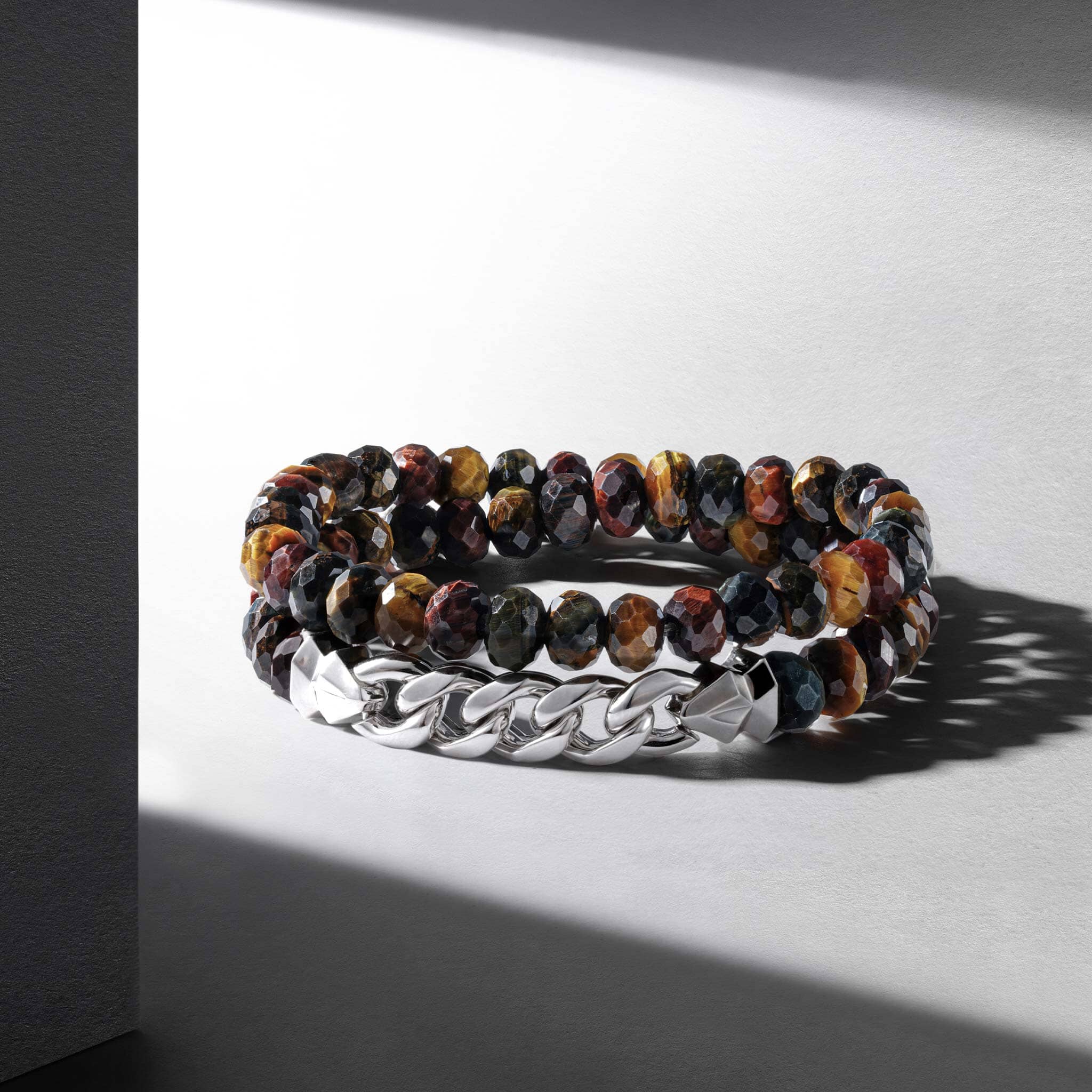 マルチカラータイガーアイ 2連ラップ ブレスレット ブレスレット AWNL