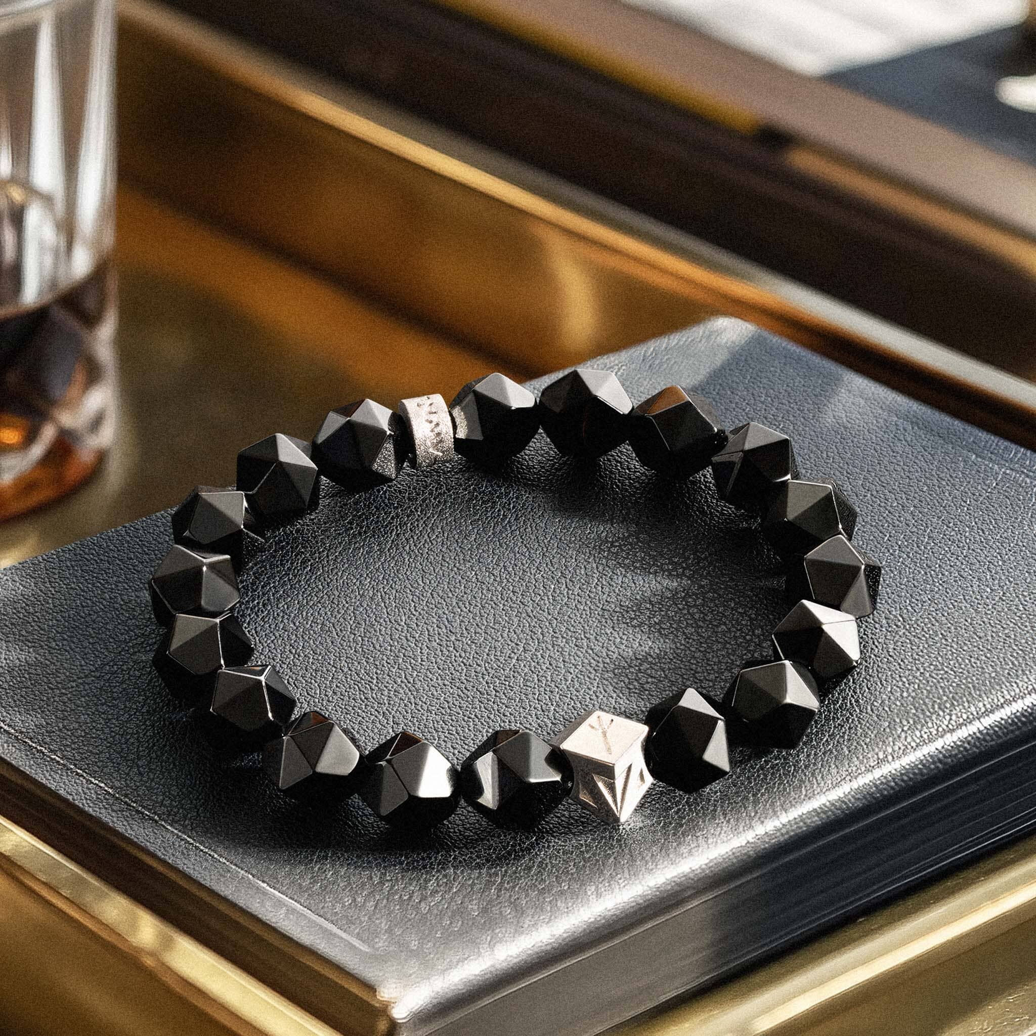 Tiwaz Algiz Bracelet Black Obsidian ブレスレット AWNL