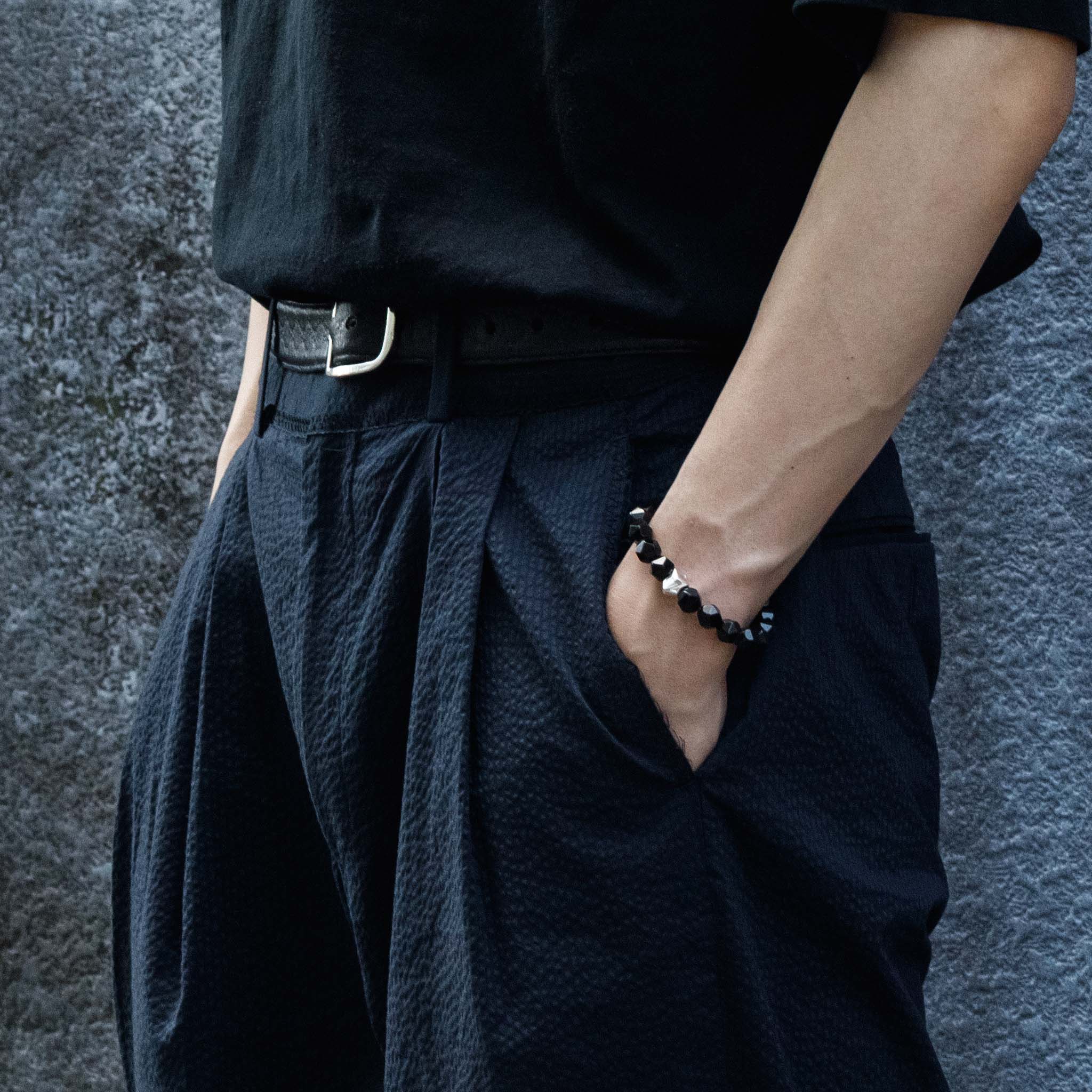 Tiwaz Algiz Bracelet Black Obsidian ブレスレット AWNL