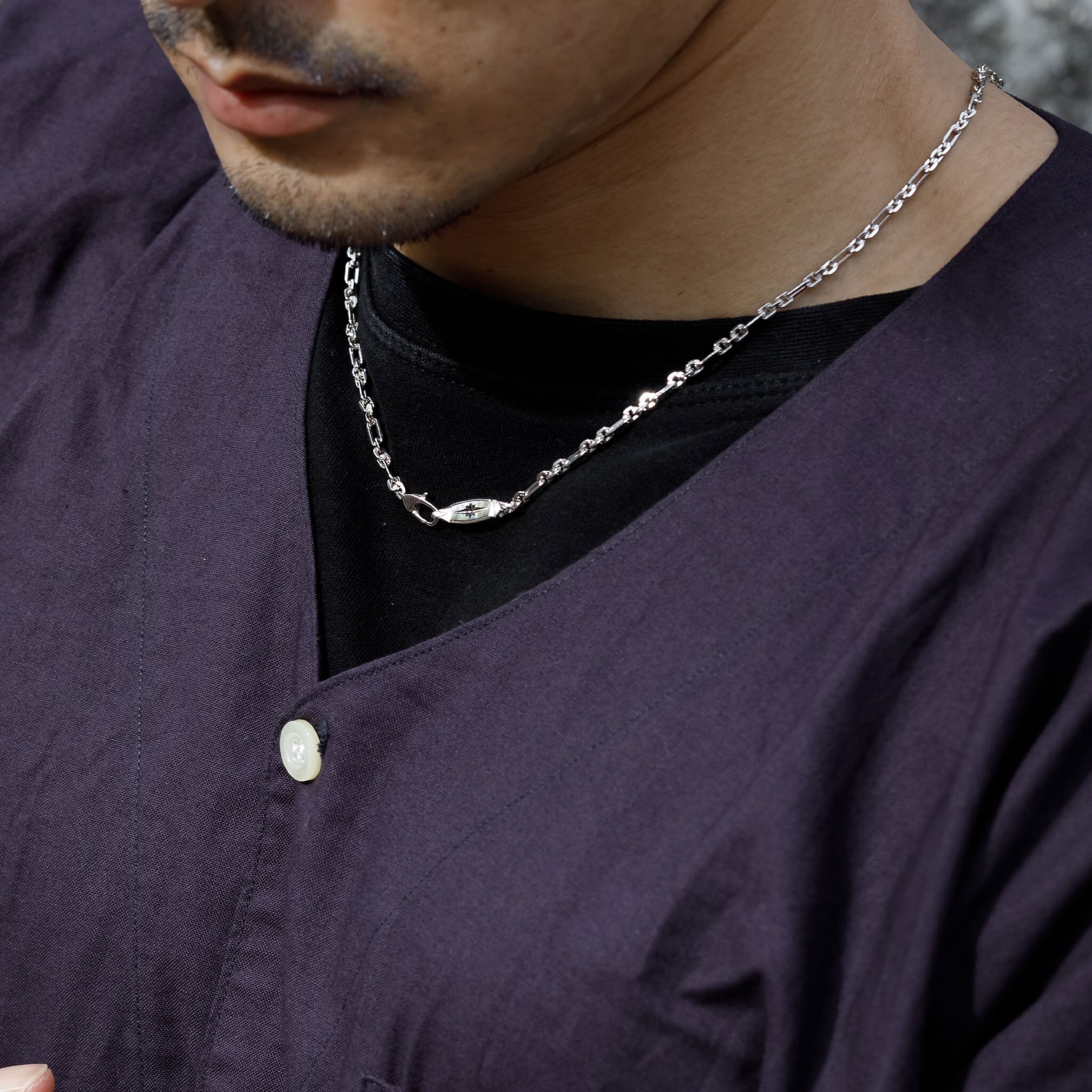 Polaris Bar Figaro Necklace Black Nacre ネックレス AWNL