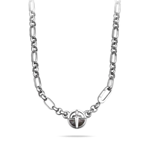 Xiphos Medallion Figaro Necklace Black Nacre ネックレス AWNL 50cm