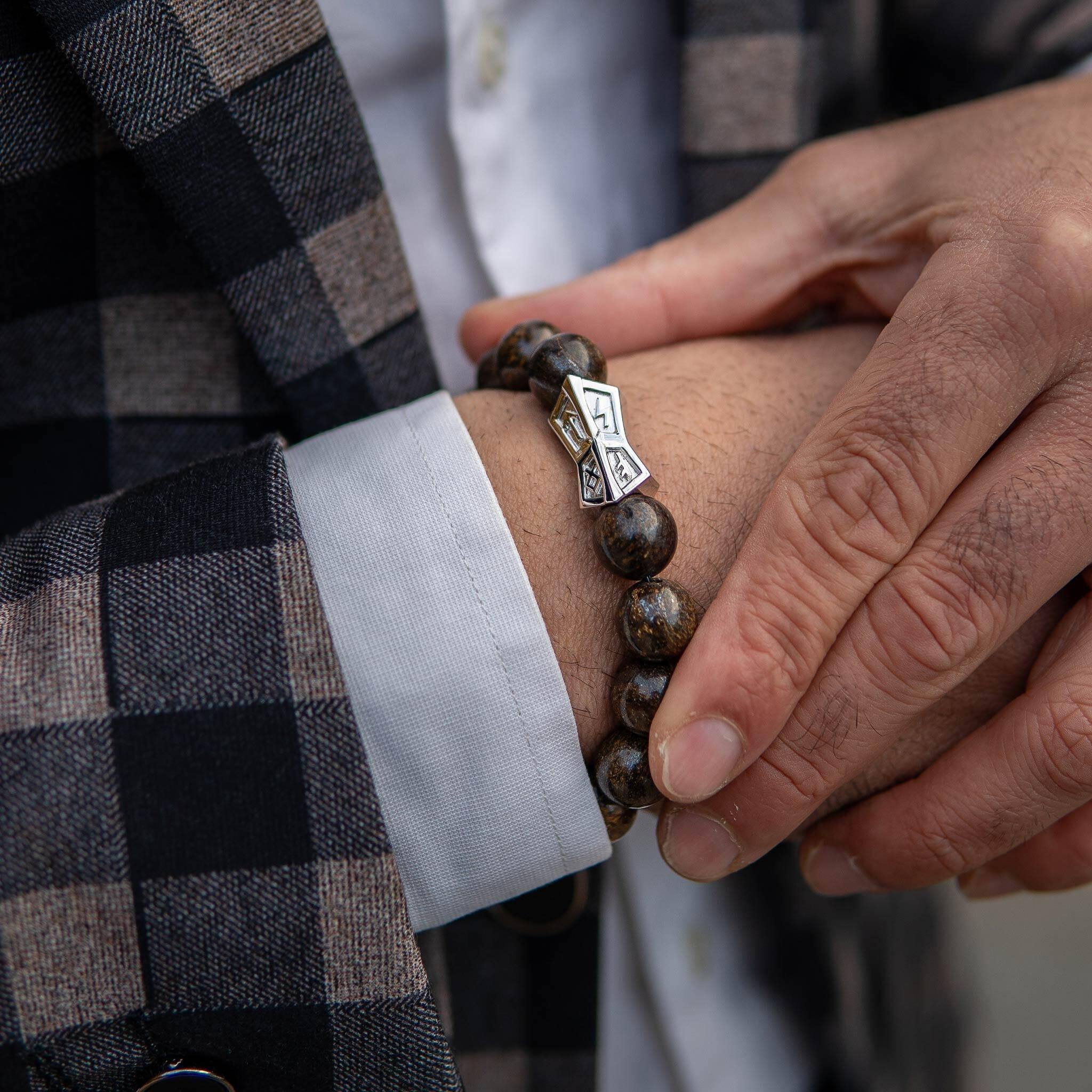 古銅輝石 ルーン ケルト結び ブレスレット - 天然石&隕石ジュエリーショップ - AWNL Japan