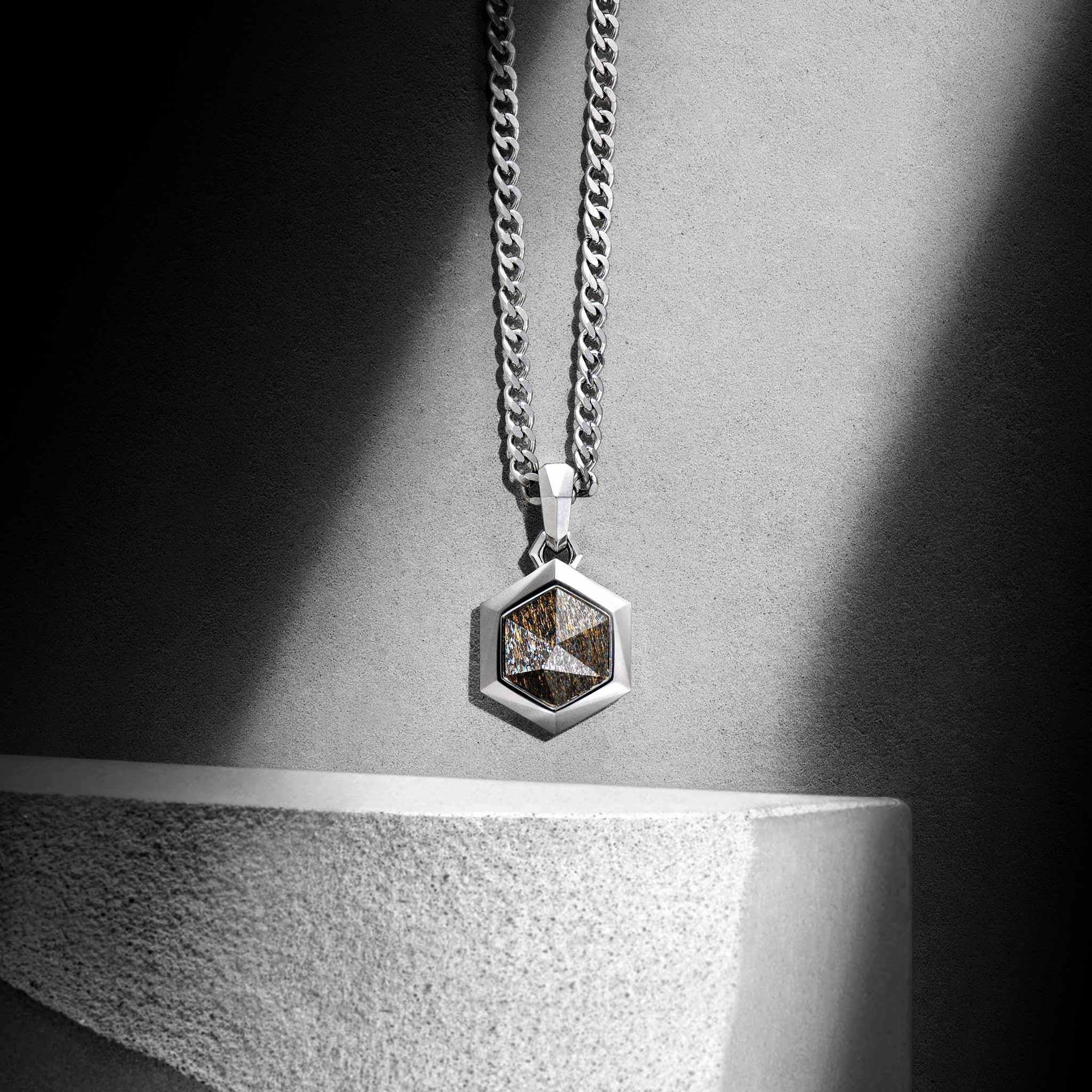 古銅輝石 六角 ネックレス - 天然石&隕石ジュエリーショップ - AWNL Japan