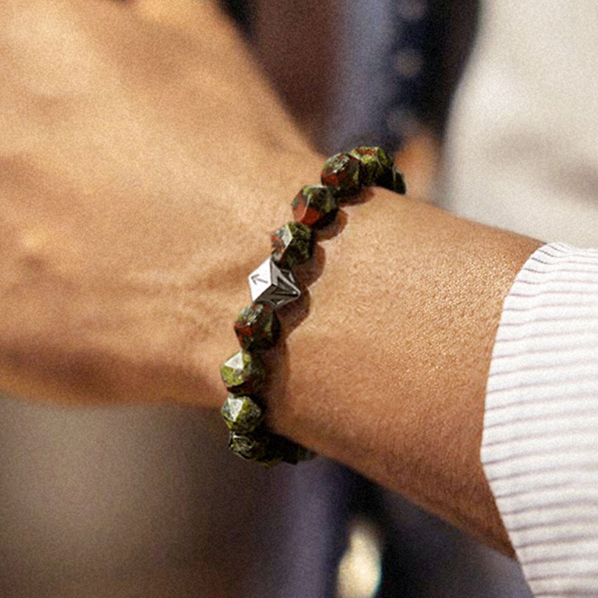 Tiwaz Algiz Bracelet Dragon Blood Jasper ブレスレット AWNL