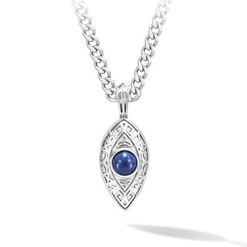 Rune Triquetra Necklace Dumortierite ネックレス AWNL Stainless Set 45cm