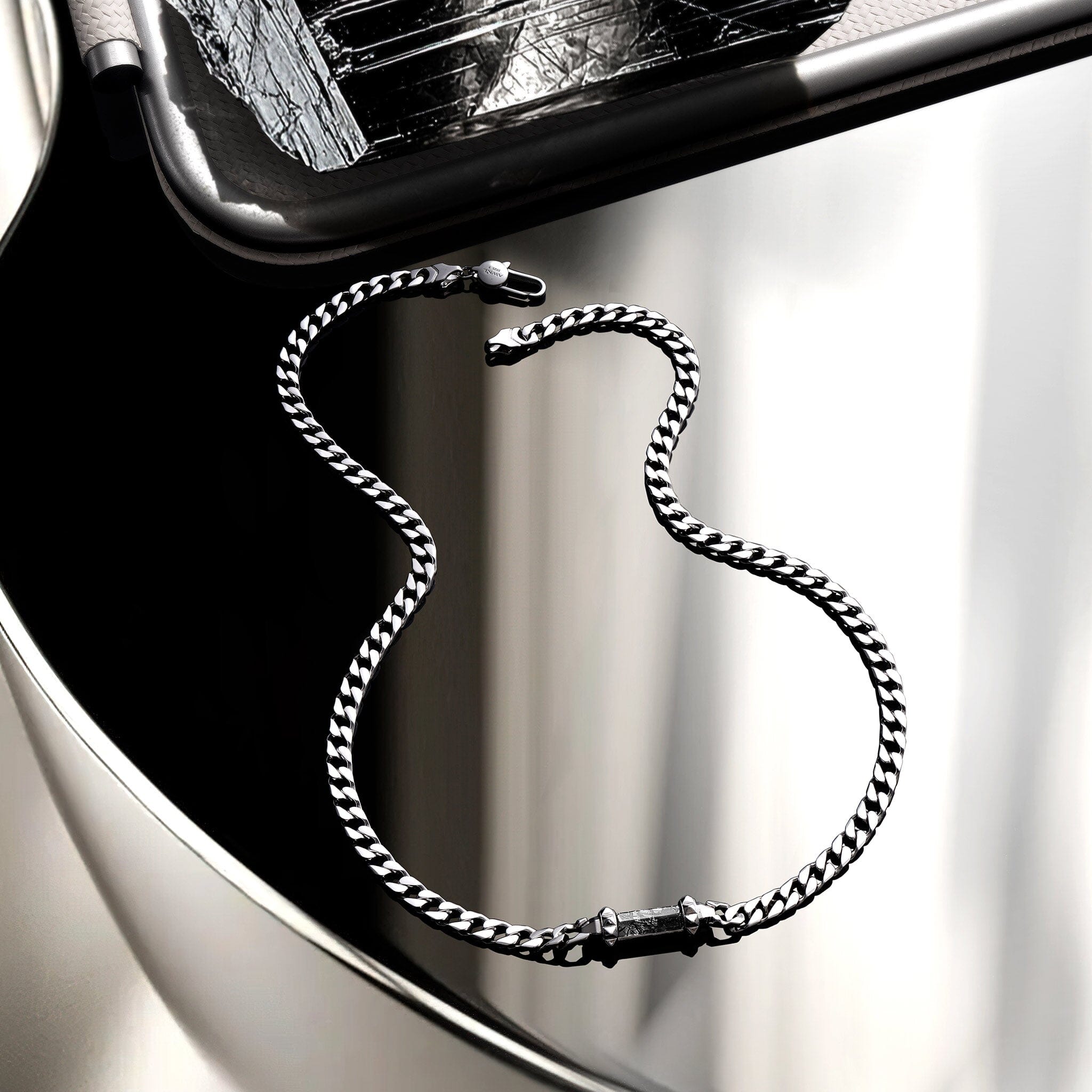 黒ルチルクォーツ 黒目 キヘイチェーン ネックレス ネックレス AWNL