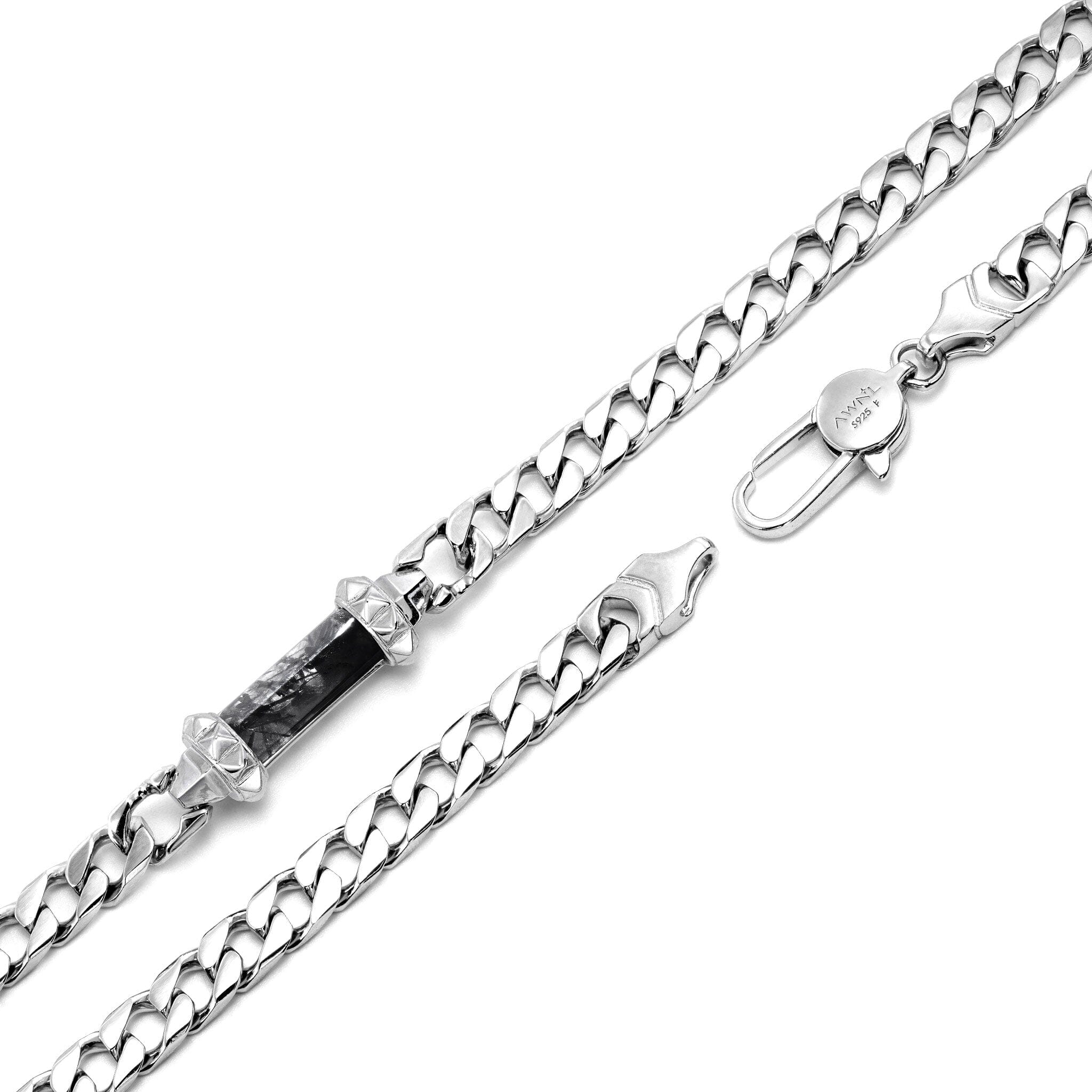 黒ルチルクォーツ 黒目 キヘイチェーン ネックレス ネックレス AWNL