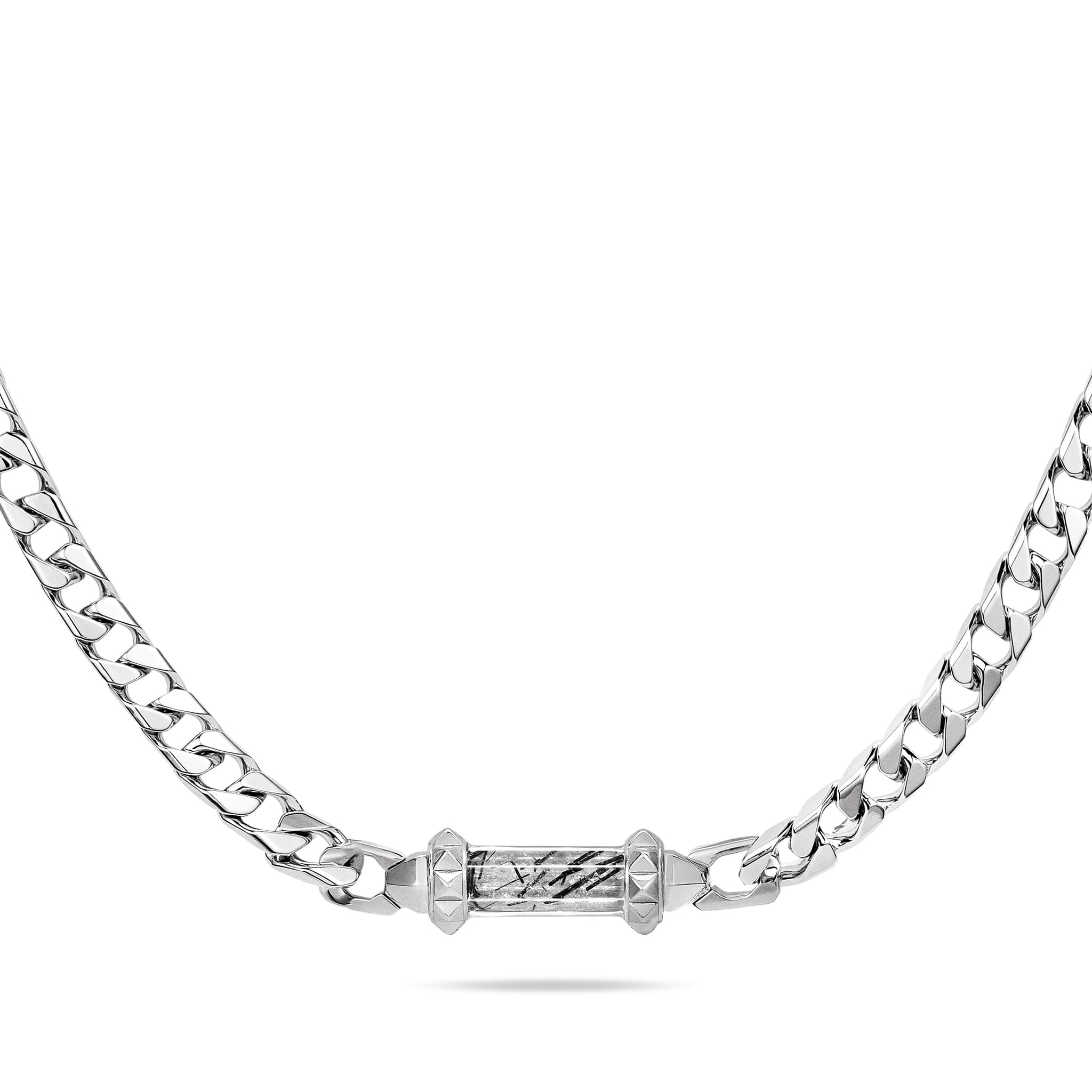 黒ルチルクォーツ キヘイチェーン ネックレス ネックレス AWNL 45cm