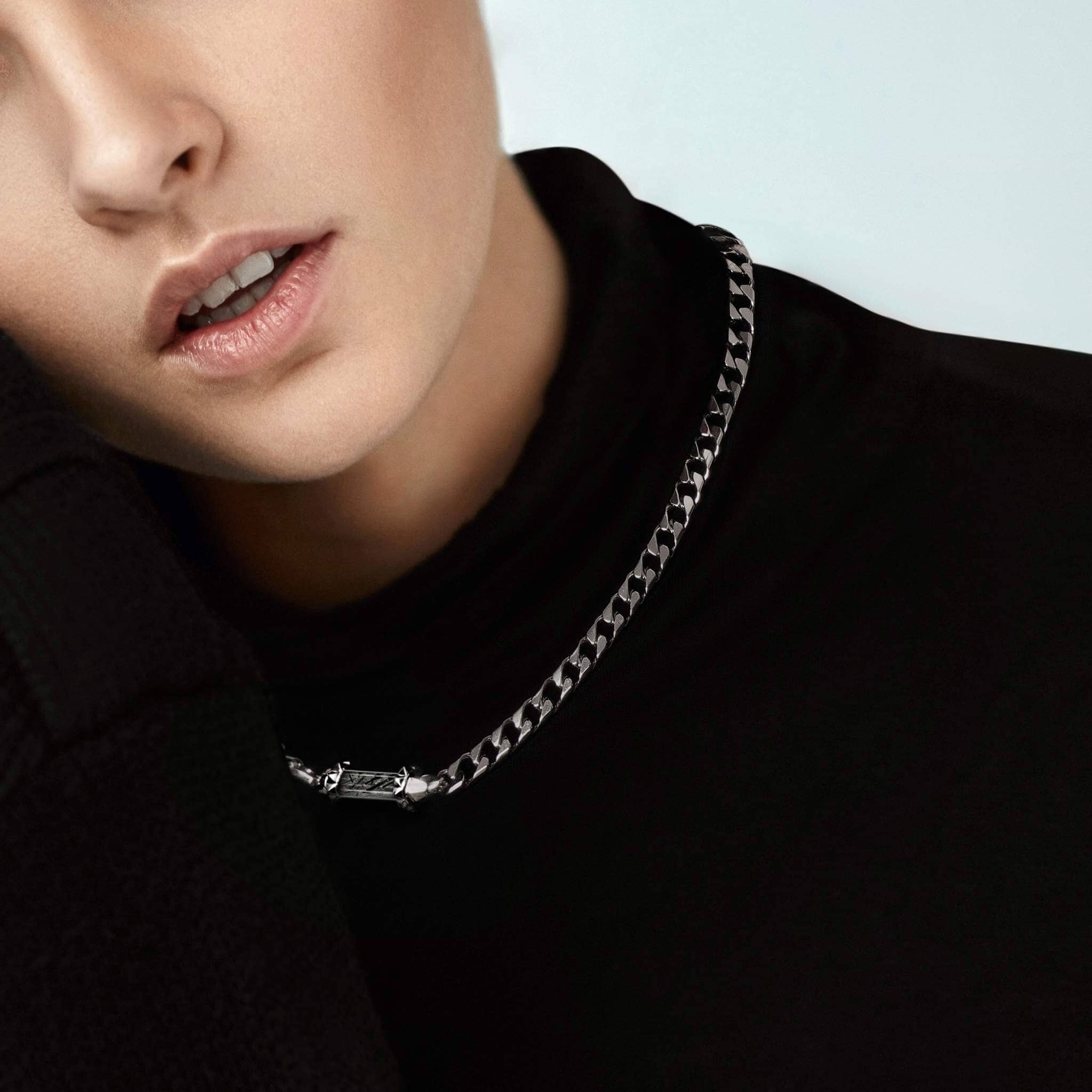 黒ルチルクォーツ キヘイチェーン ネックレス ネックレス AWNL