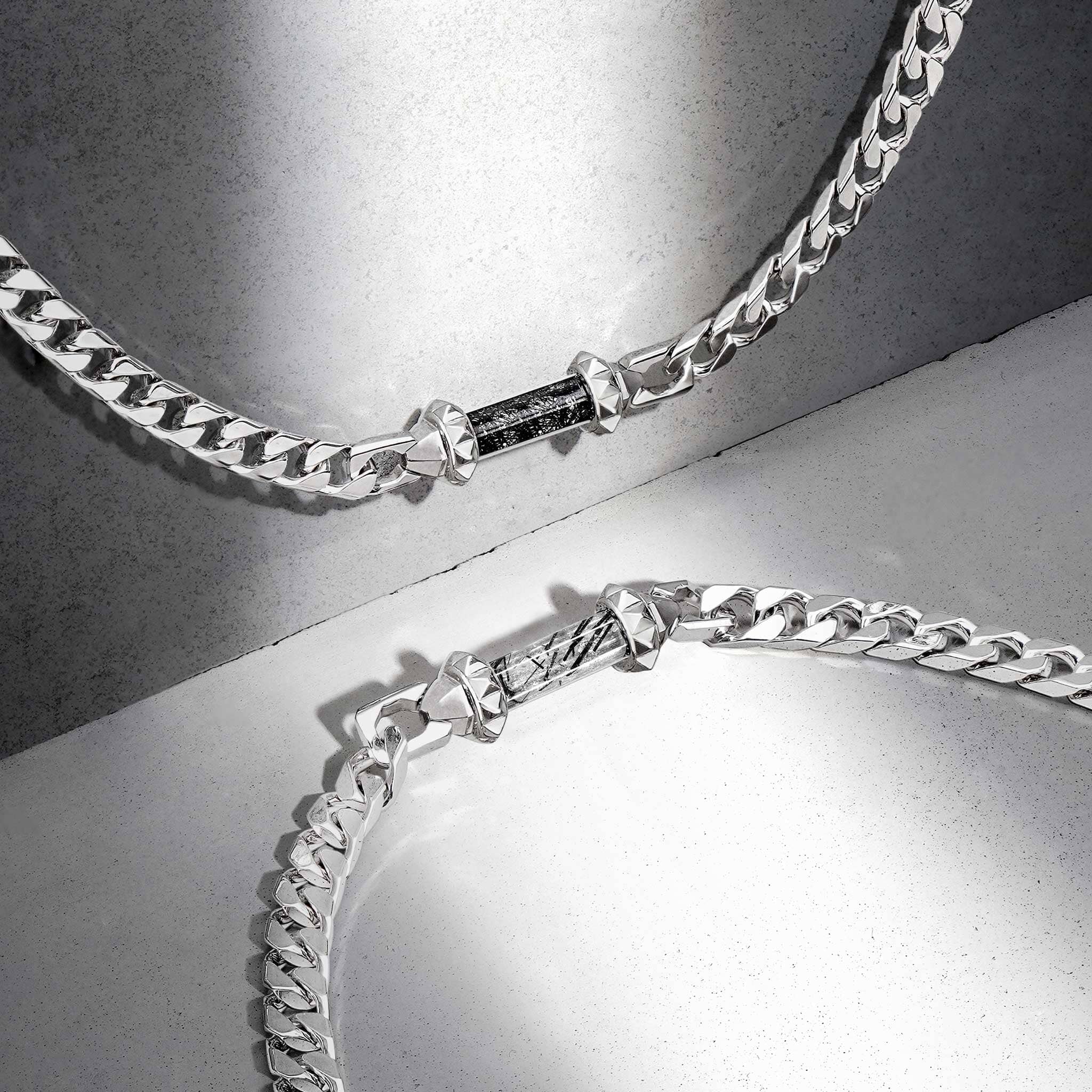 黒ルチルクォーツ 黒目 キヘイチェーン ネックレス ネックレス AWNL