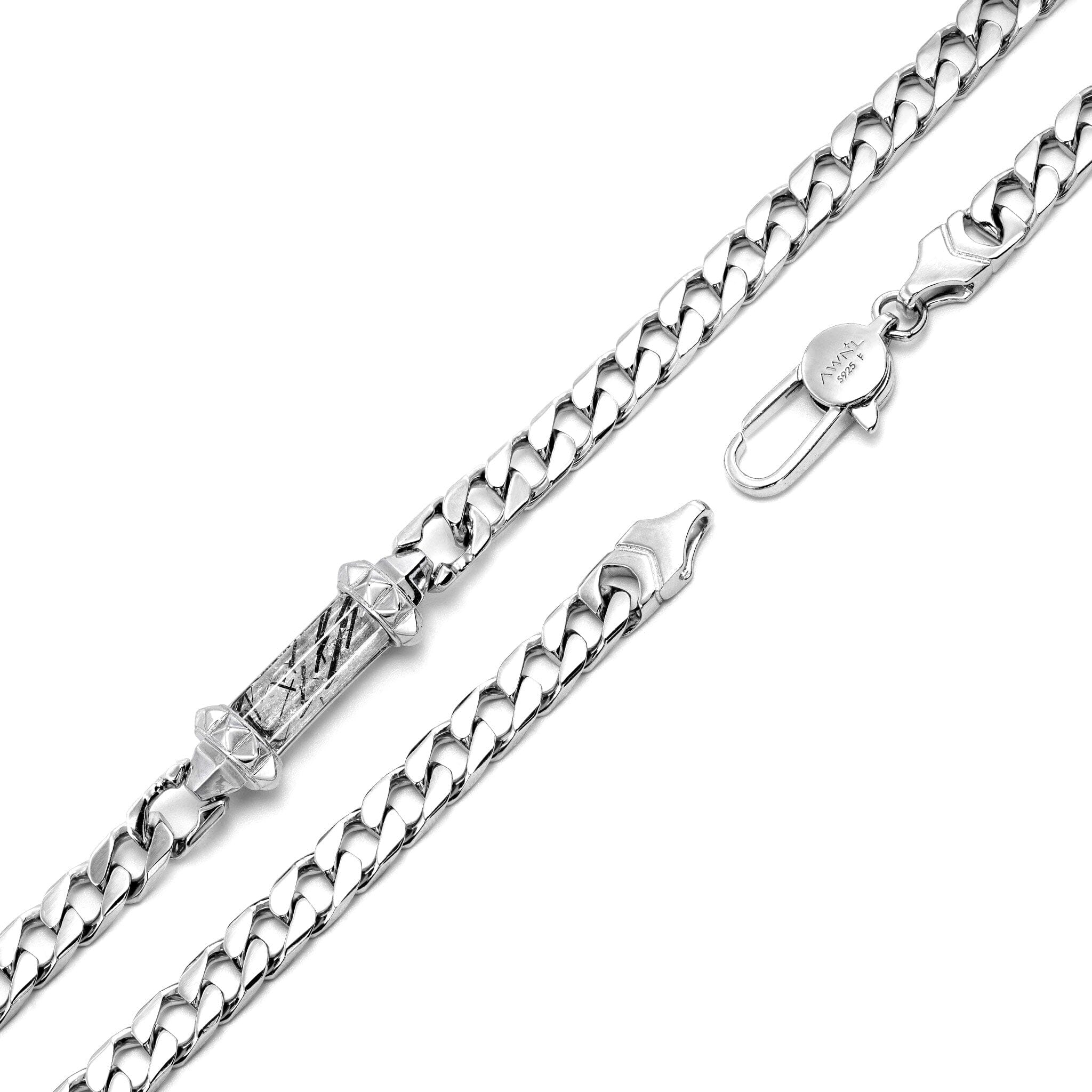 黒ルチルクォーツ キヘイチェーン ネックレス ネックレス AWNL