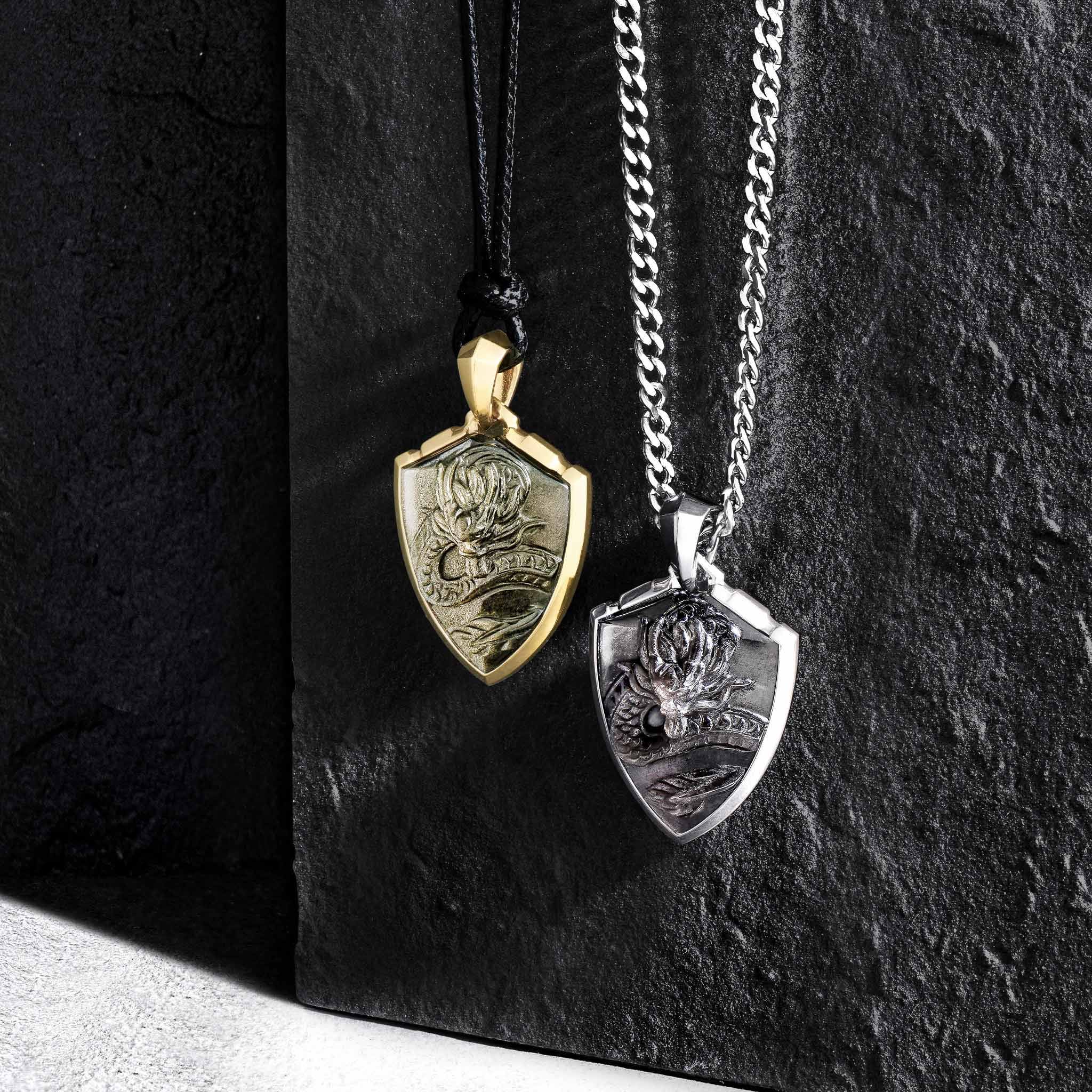 ゴールデンオブシディアン ドラゴン ネックレス - 天然石&隕石ジュエリーショップ - AWNL Japan