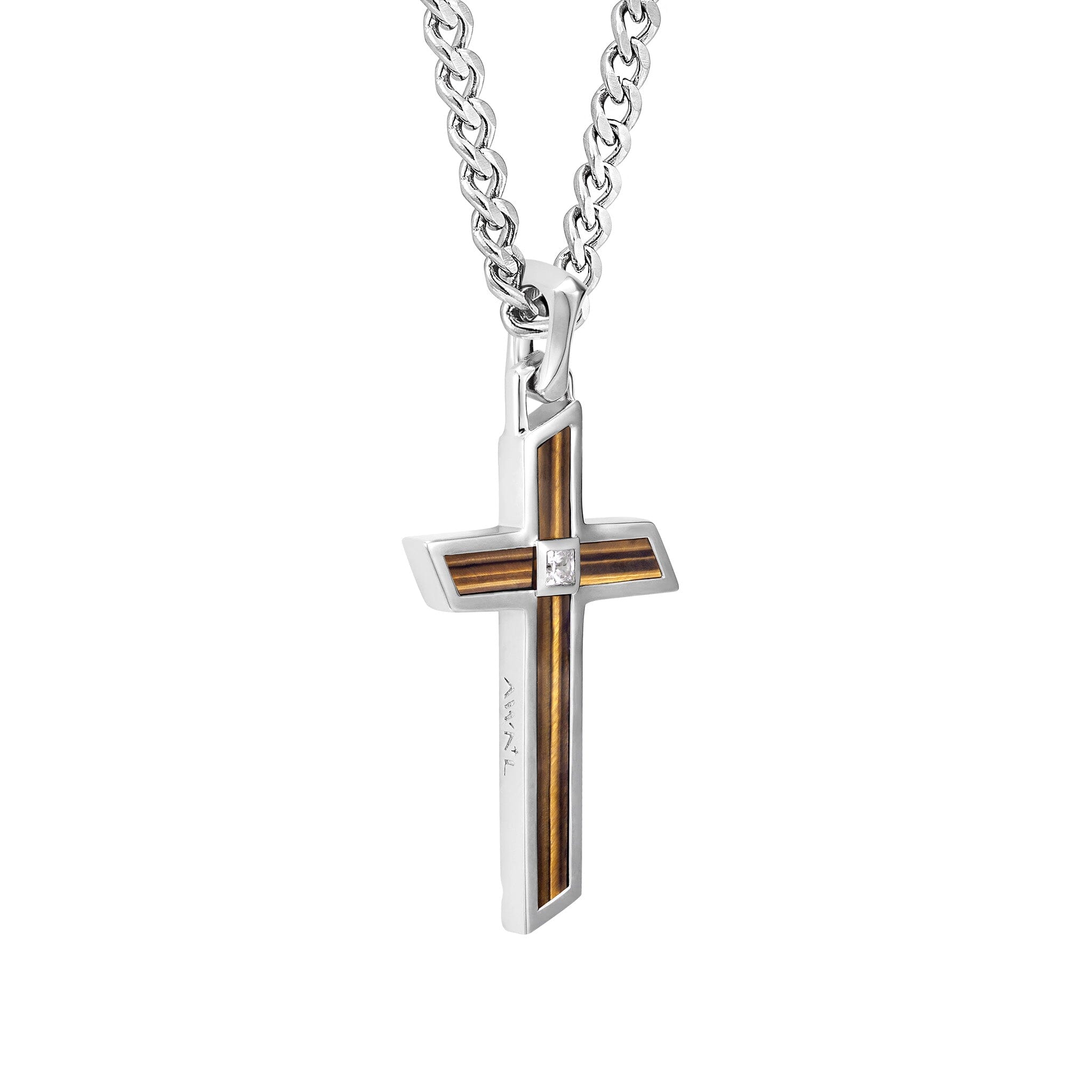 ゴールデン タイガーアイ 斜めクロス ネックレス ネックレス AWNL