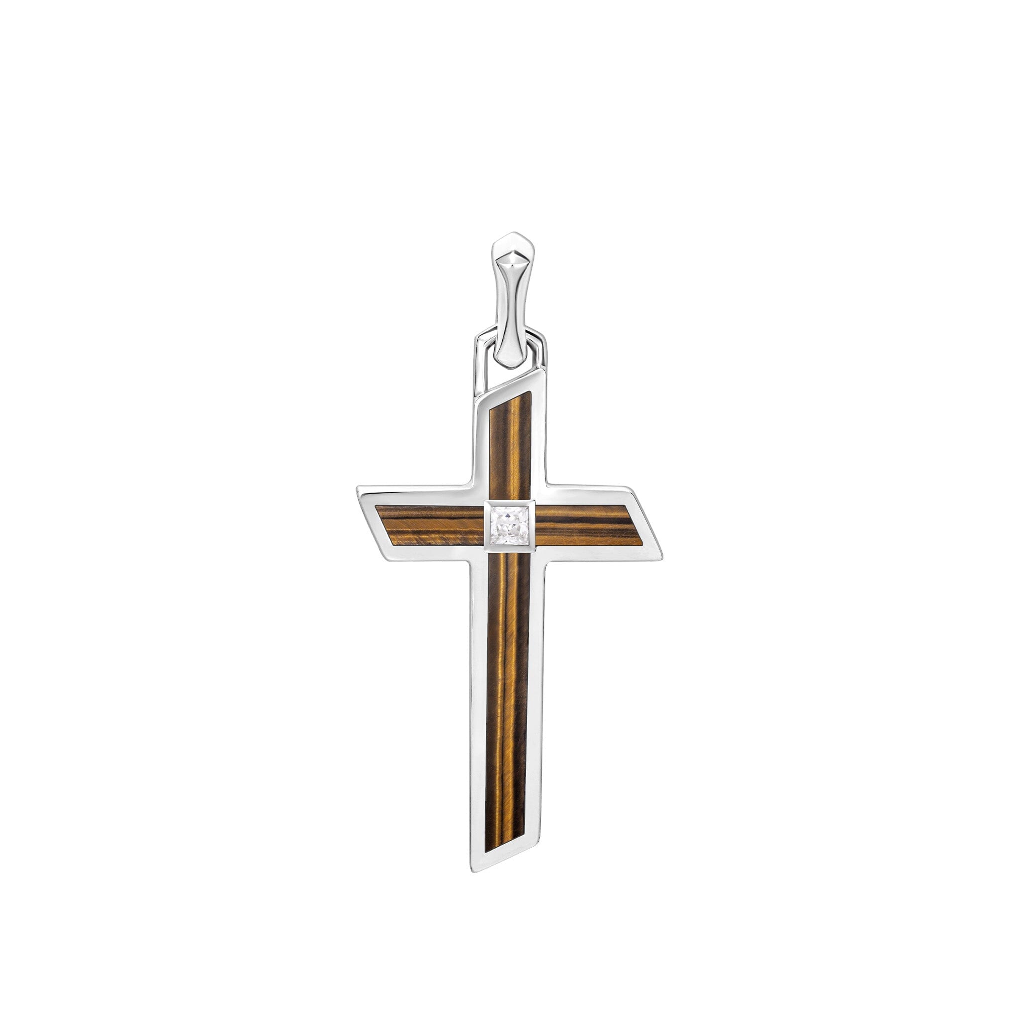 ゴールデン タイガーアイ 斜めクロス ネックレス ネックレス AWNL Pendant