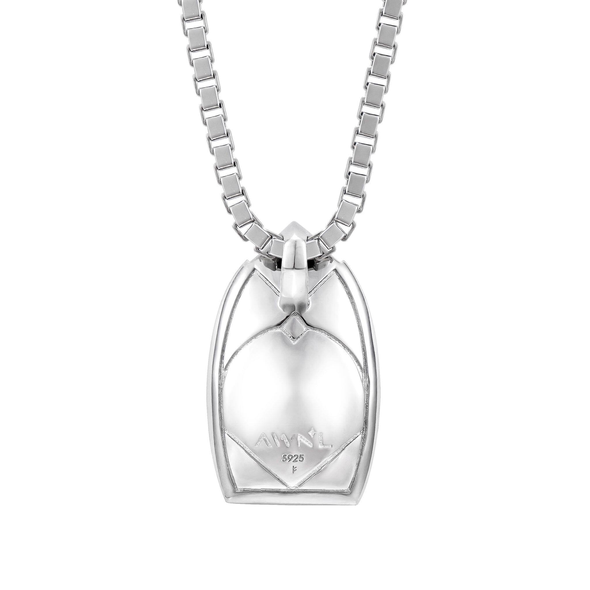 グレーホークアイ ルーン 盾形 ネックレス - 天然石&隕石ジュエリーショップ - AWNL Japan