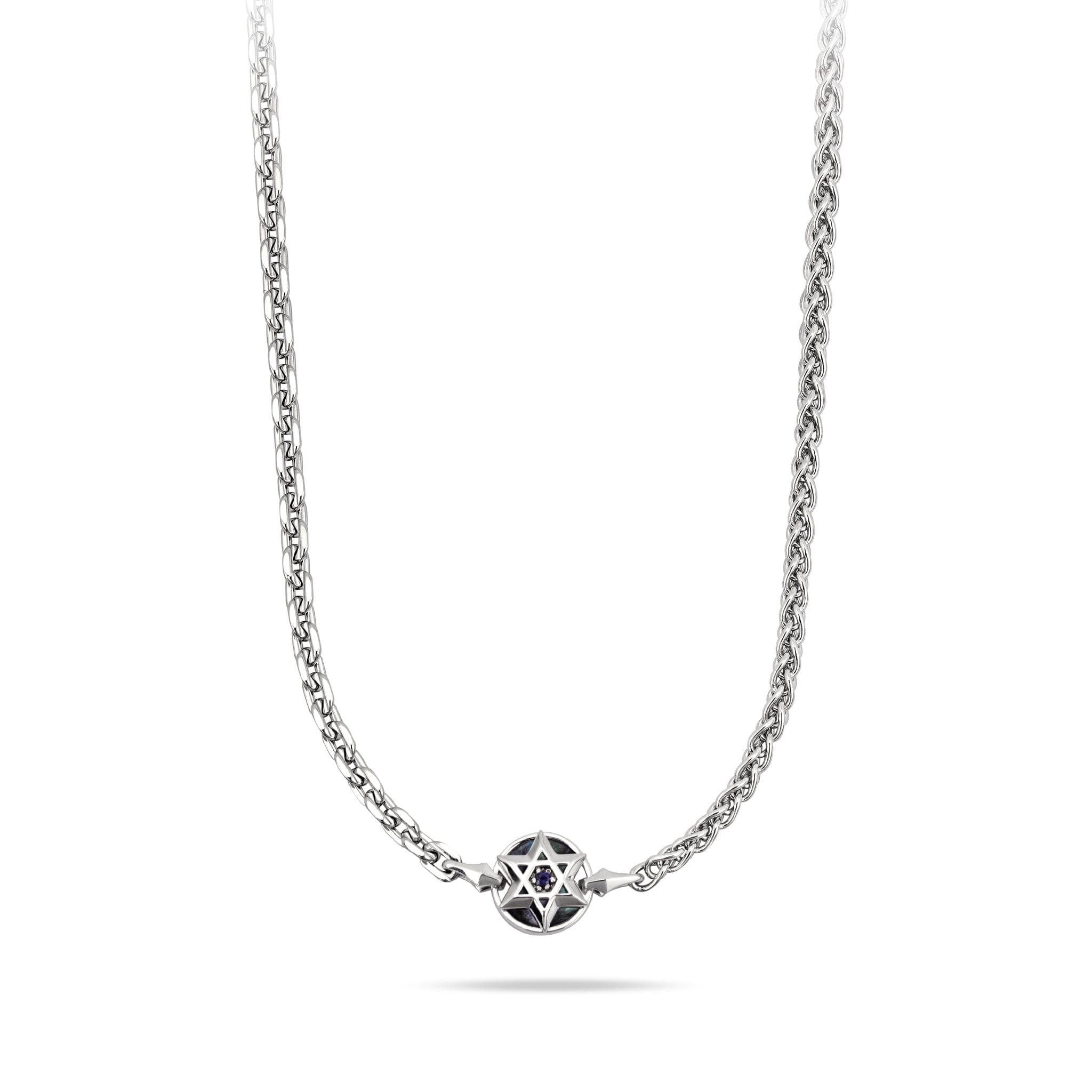 サファイア 黒蝶貝 六芒星 ネックレス ネックレス AWNL 55cm