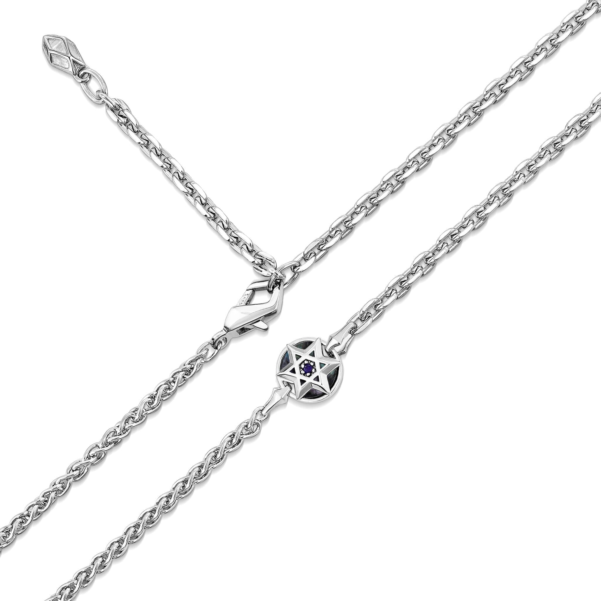 サファイア 黒蝶貝 六芒星 ネックレス ネックレス AWNL