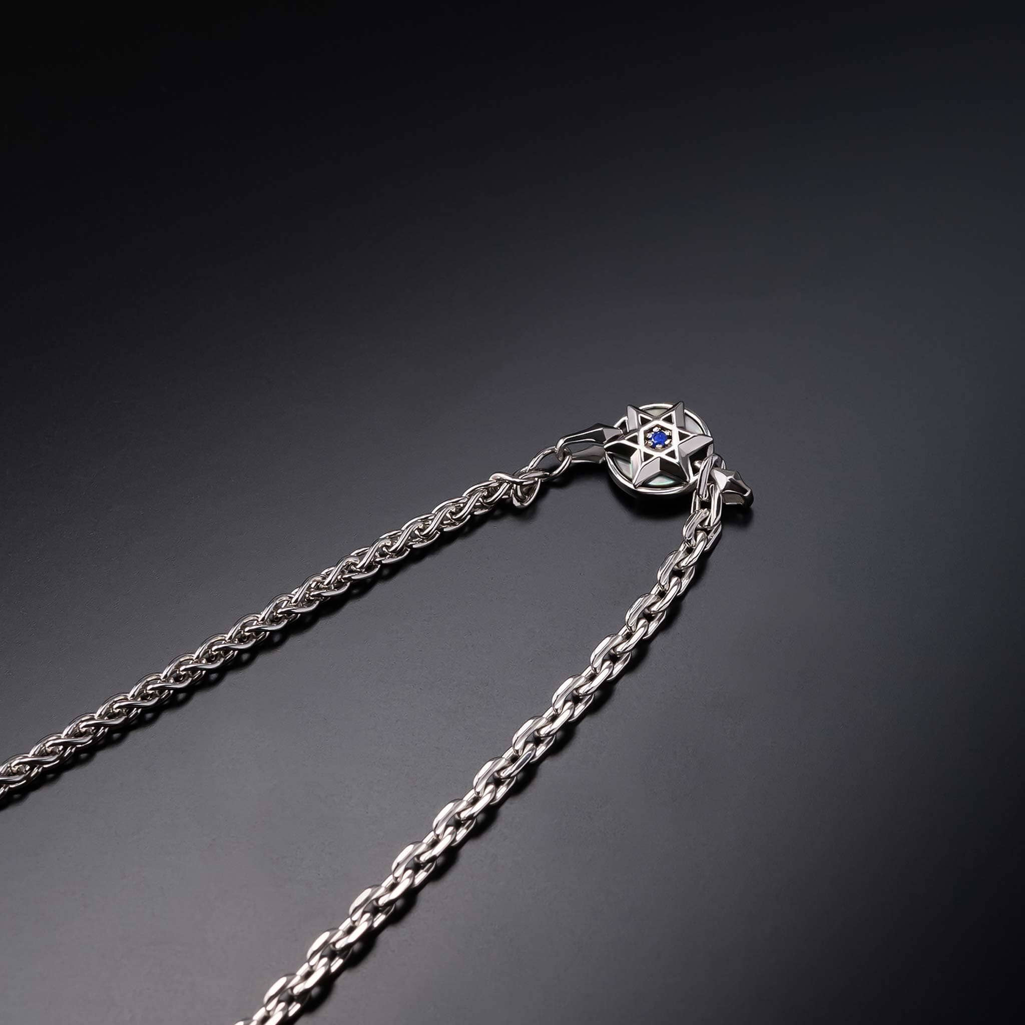 Hexagram Hybrid Necklace Black Nacre & Sapphire ネックレス AWNL