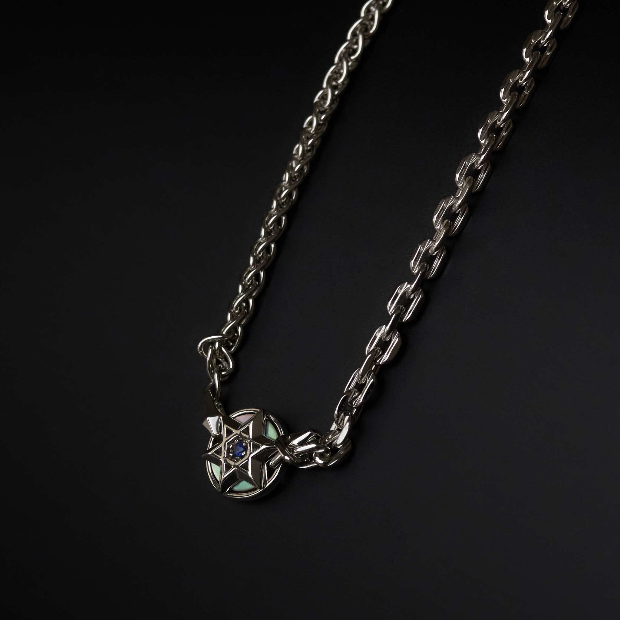 Hexagram Hybrid Necklace Black Nacre & Sapphire ネックレス AWNL