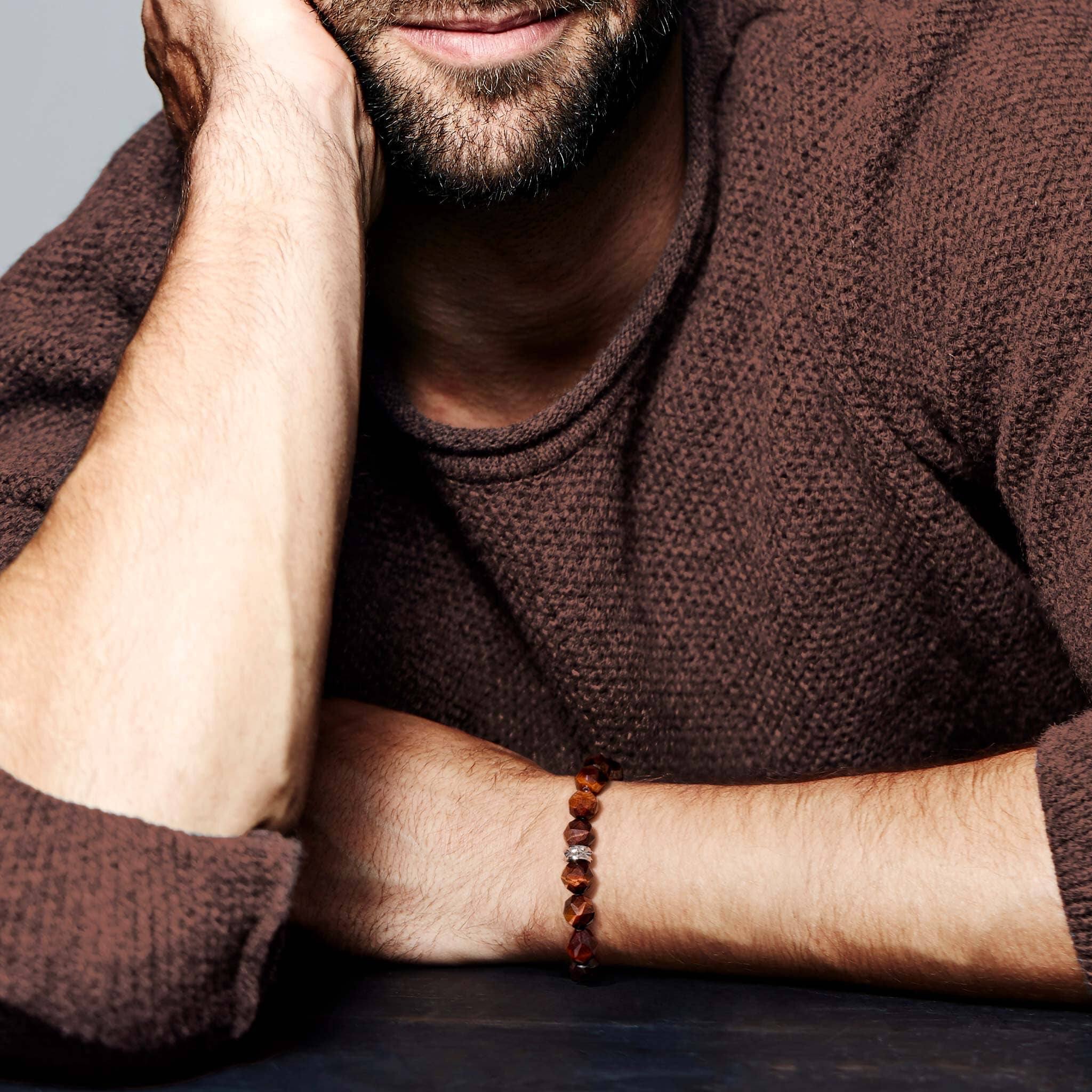 レッドタイガーアイ 紐編み ブレスレット - 天然石&隕石ジュエリーショップ - AWNL Japan