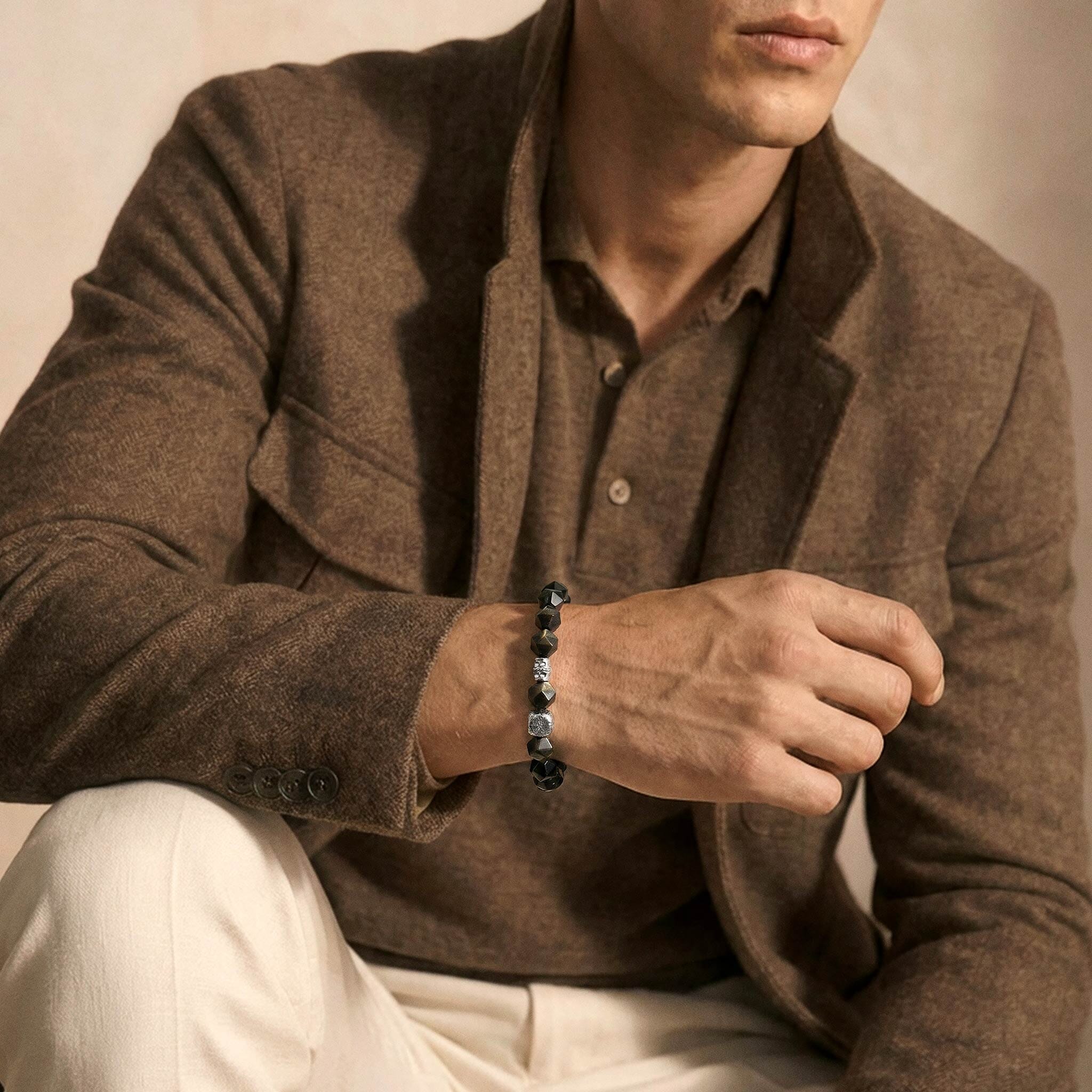 Flex-Lock Bracelet Golden Obsidian & Meteorite ブレスレット AWNL
