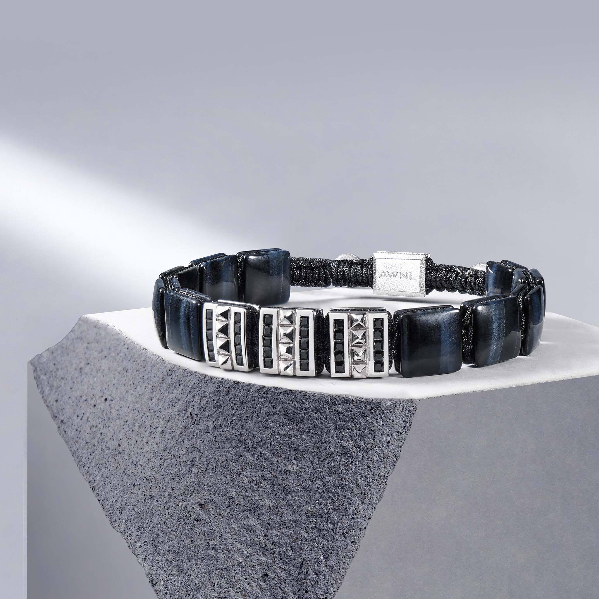 ホークアイ ファラオの扉 紐編み ブレスレット - 天然石&隕石ジュエリーショップ - AWNL Japan