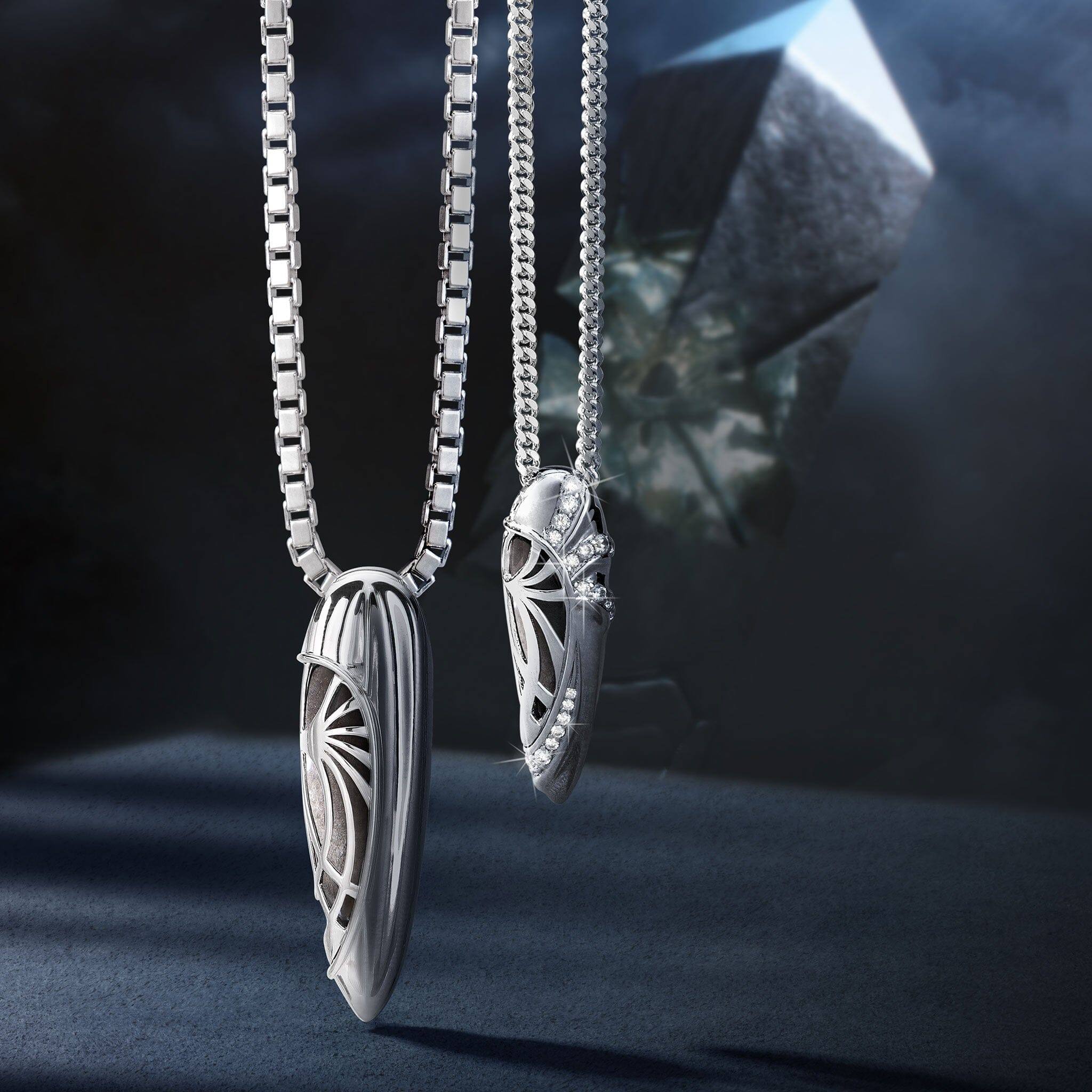 シルバーオブシディアン カプセル メンズ ネックレス - 天然石&隕石ジュエリーショップ - AWNL Japan