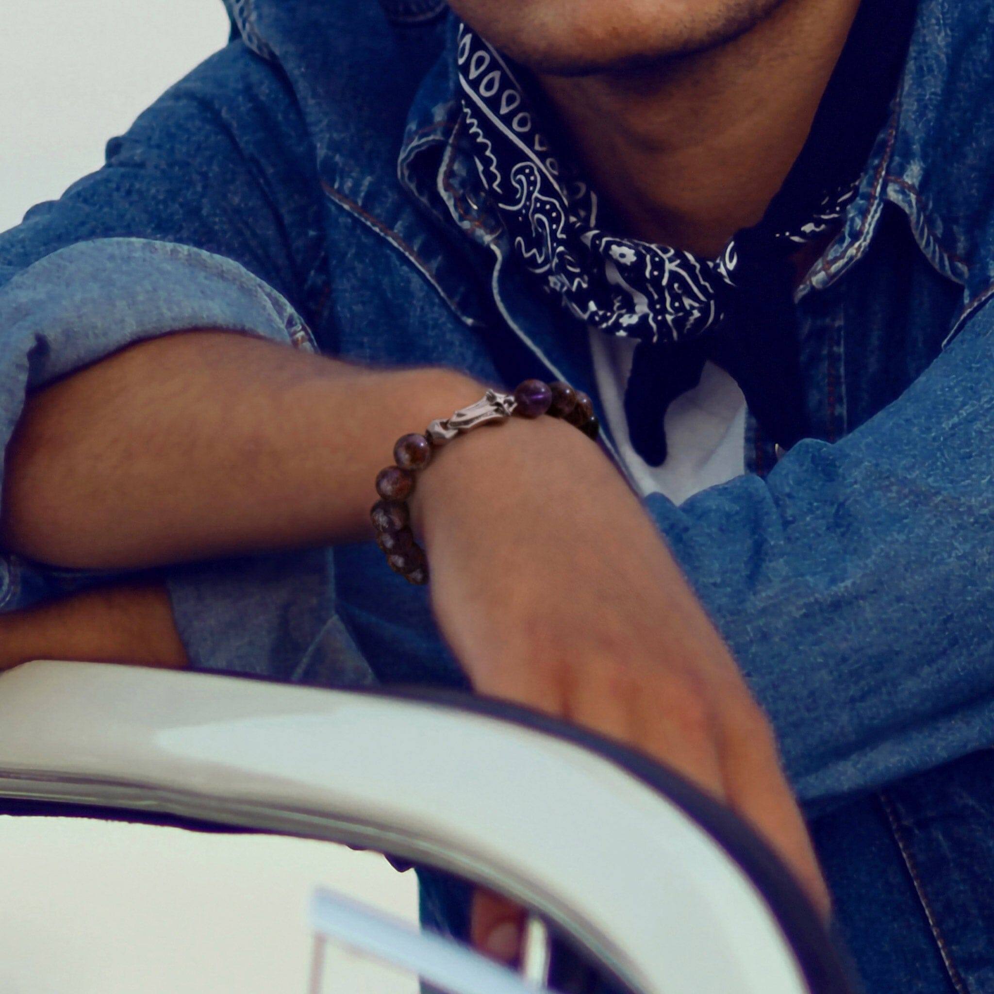 紫ファントムクォーツ 剣 ブレスレット - 天然石&隕石ジュエリーショップ - AWNL Japan