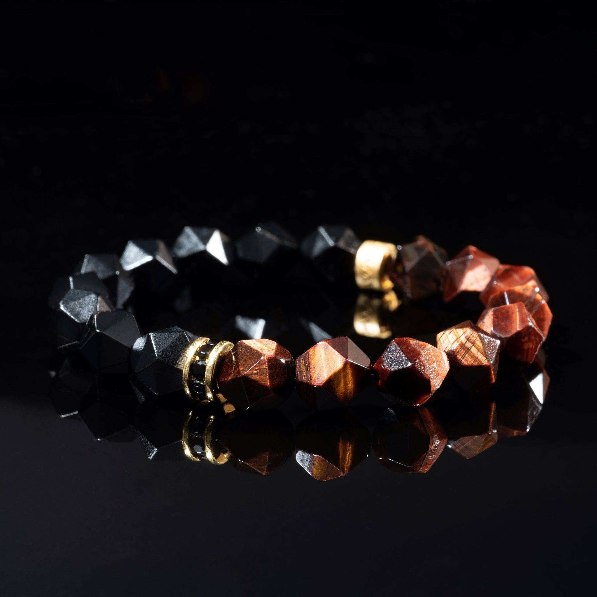 レッドタイガーアイ&オニキス 虎 ブレスレット - 天然石&隕石ジュエリーショップ - AWNL Japan