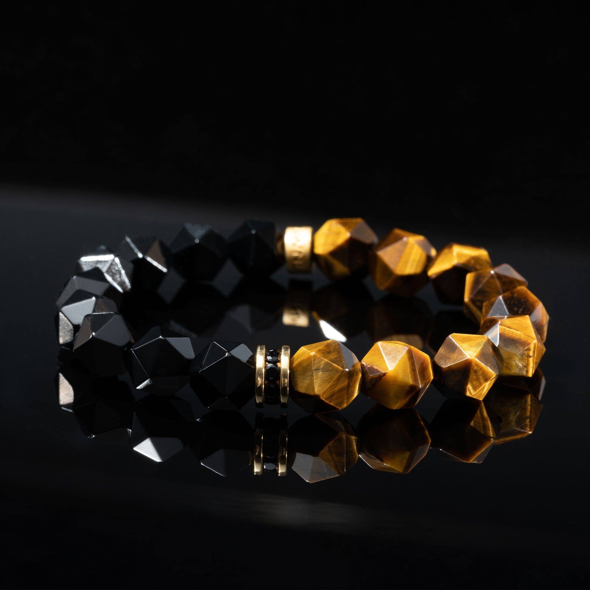 タイガーアイ&オニキス 虎 ブレスレット - 天然石&隕石ジュエリーショップ - AWNL Japan