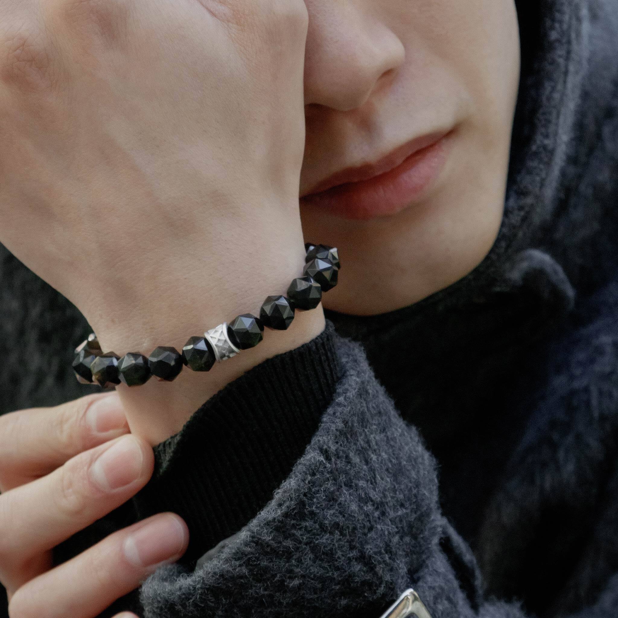 ゴールデンオブシディアン ルーン ブレスレット - 天然石&隕石ジュエリーショップ - AWNL Japan