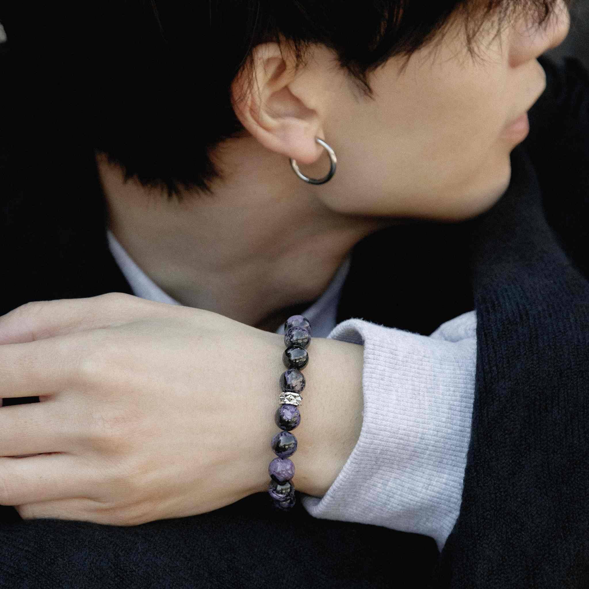 チャロアイト 紐編み ブレスレット - 天然石&隕石ジュエリーショップ - AWNL Japan