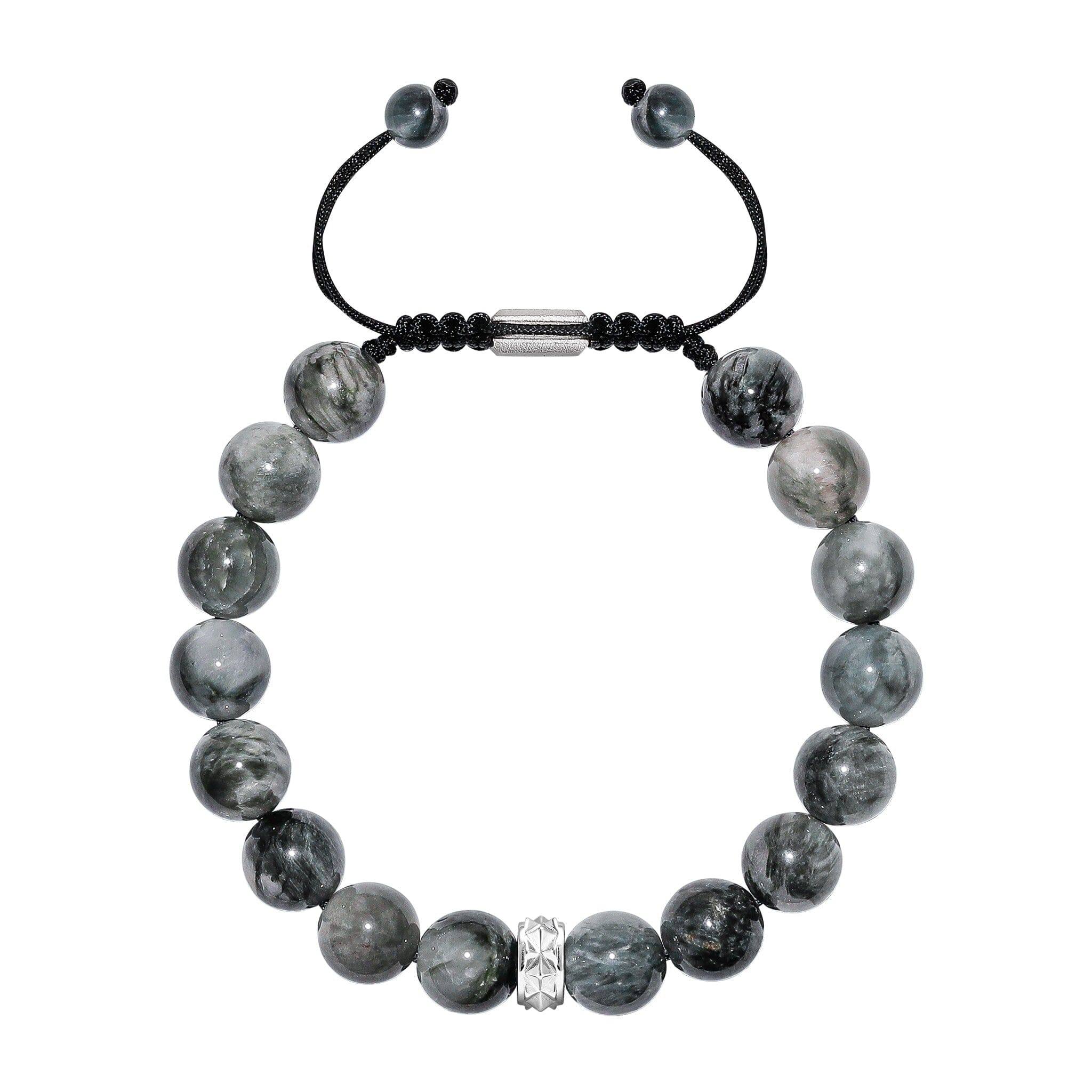 グレーホークアイ 紐編み ブレスレット - 天然石&隕石ジュエリーショップ - AWNL Japan