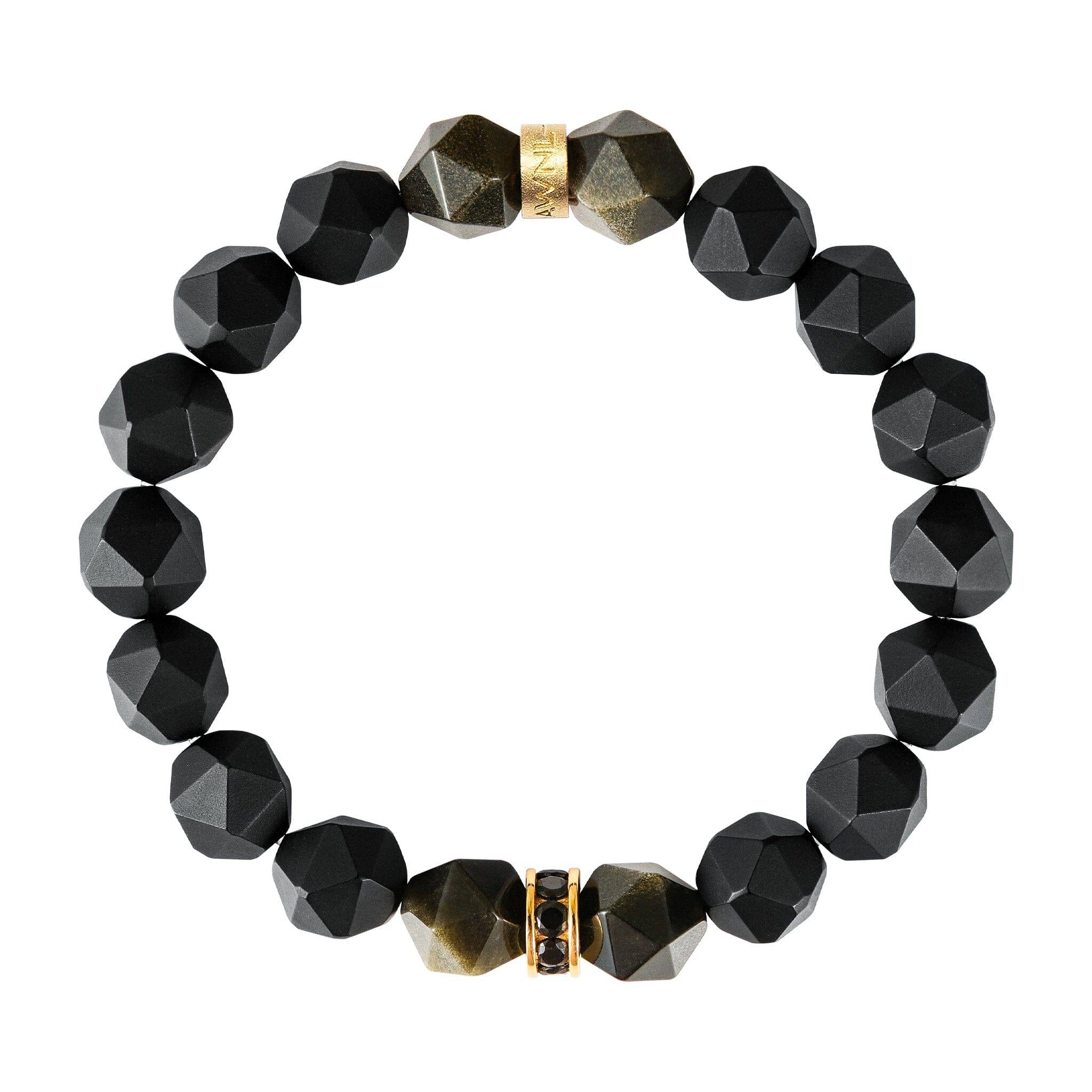 ゴールデンオブシディアン&オニキス ブレスレット - 天然石&隕石ジュエリーショップ - AWNL Japan