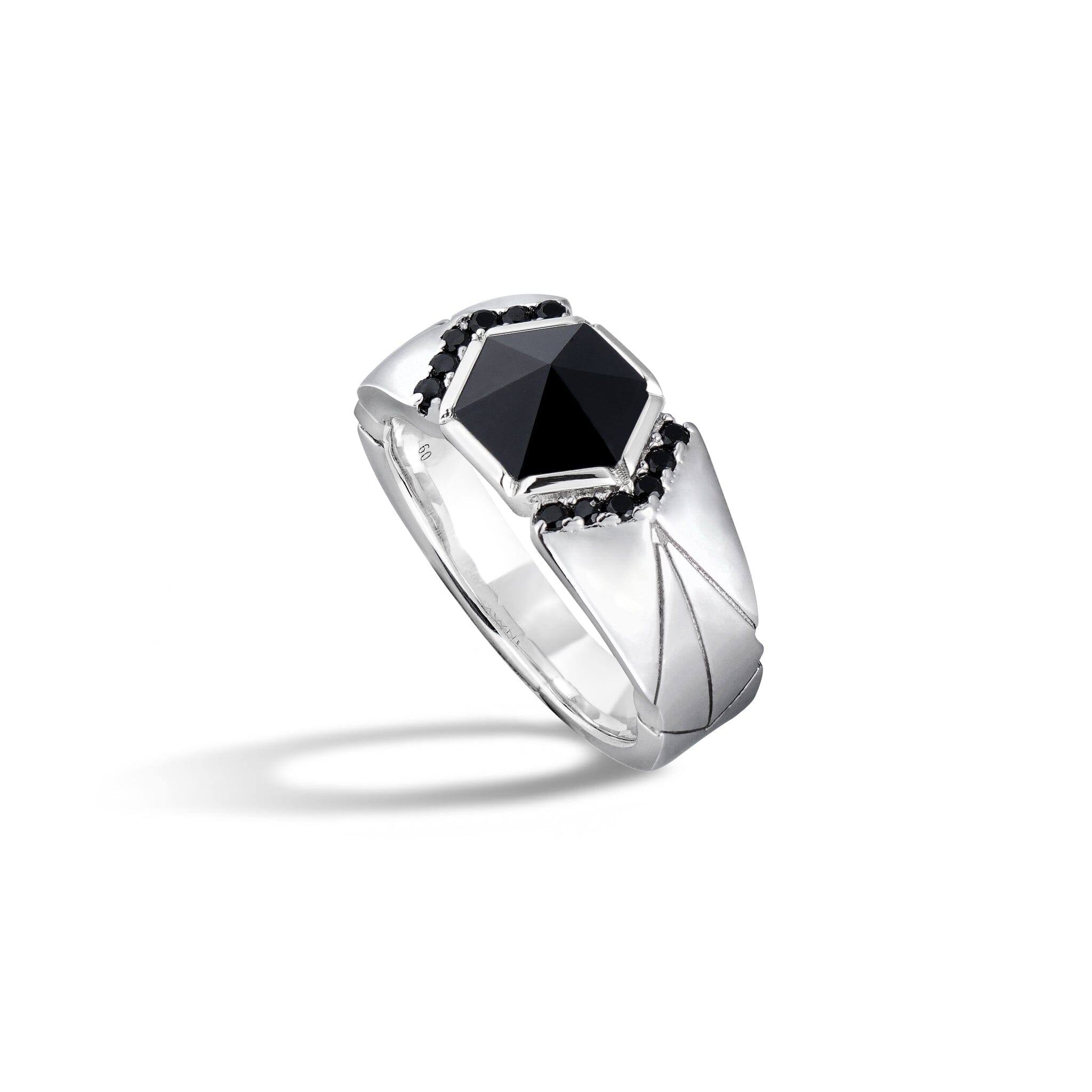 オニキス 盾状 リング - 天然石&隕石ジュエリーショップ - AWNL Japan