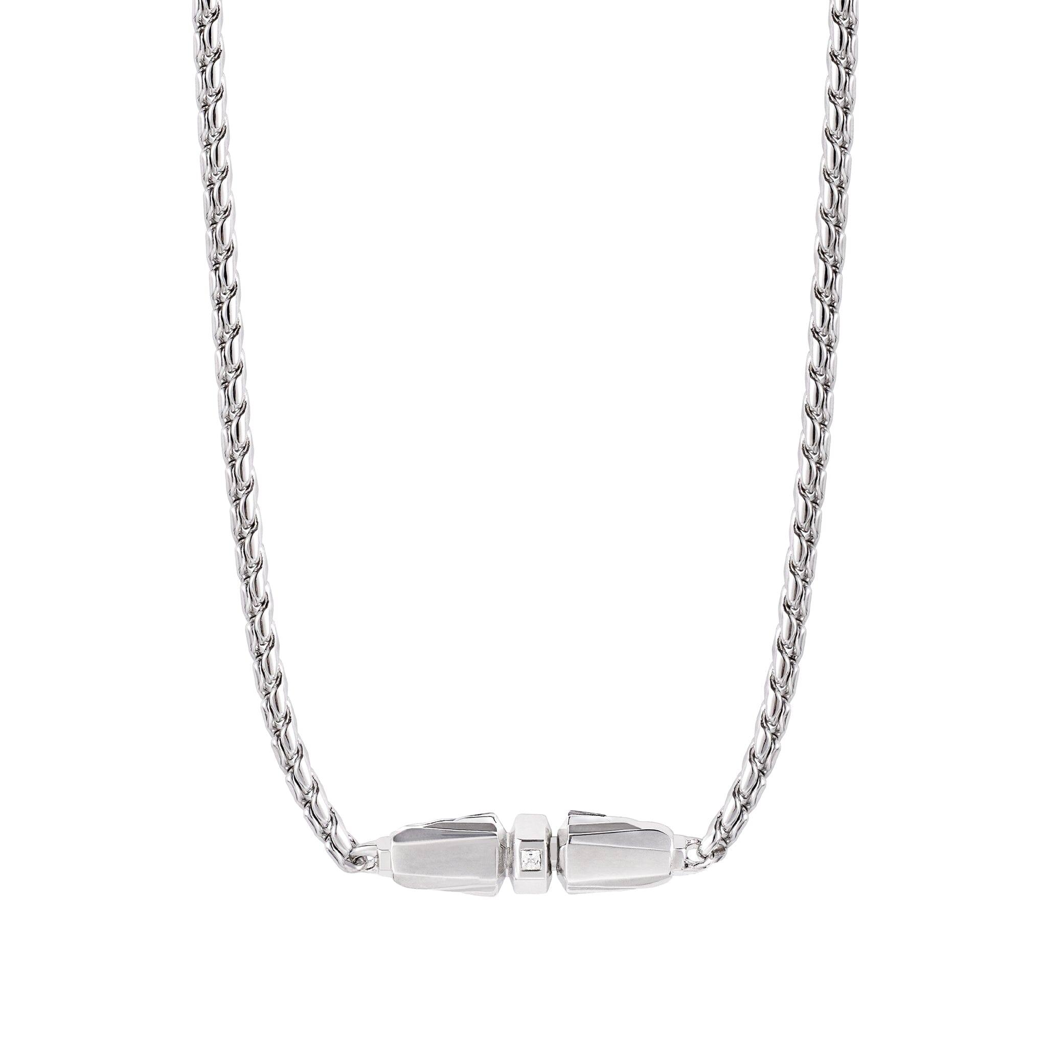 シルバー フェザークラスプ スパイクチェーン ネックレス - 天然石&隕石ジュエリーショップ - AWNL Japan