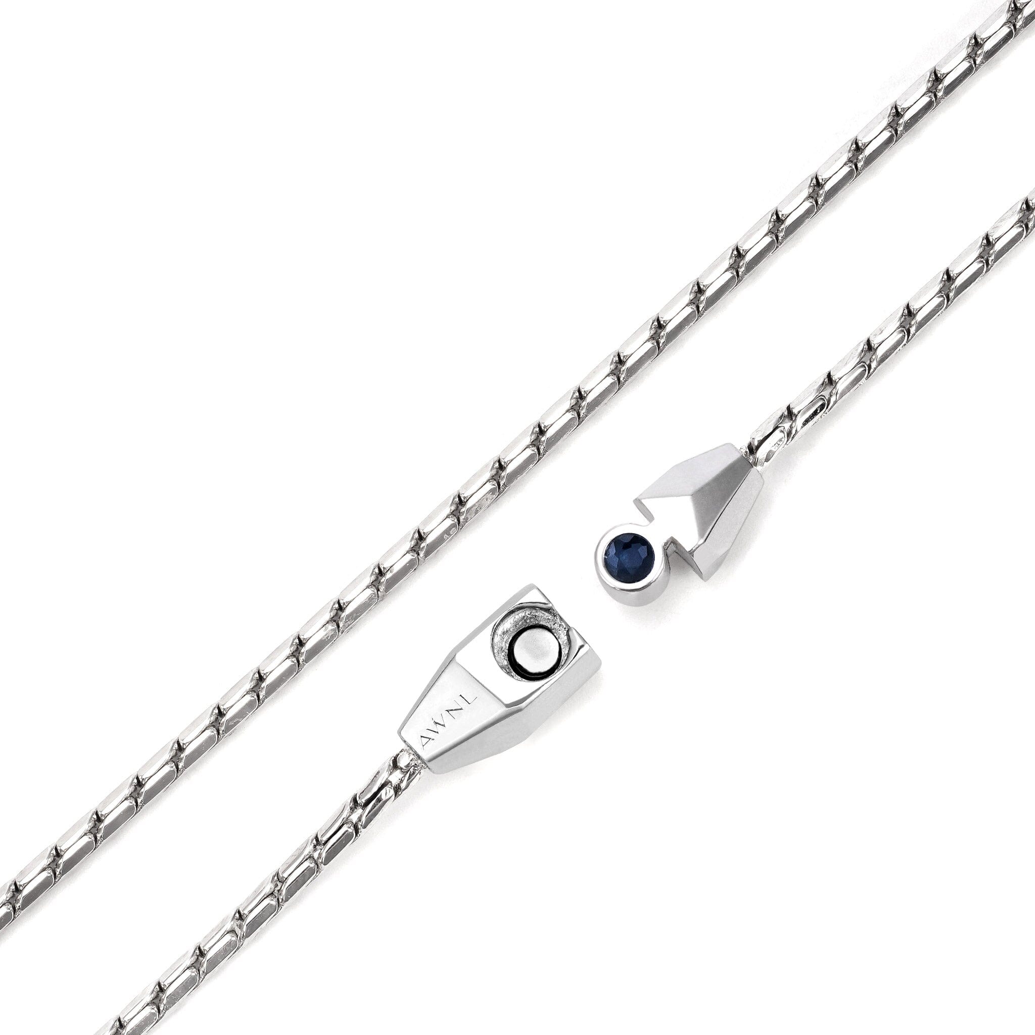 サファイア シルバー チェーン ネックレス ネックレス AWNL
