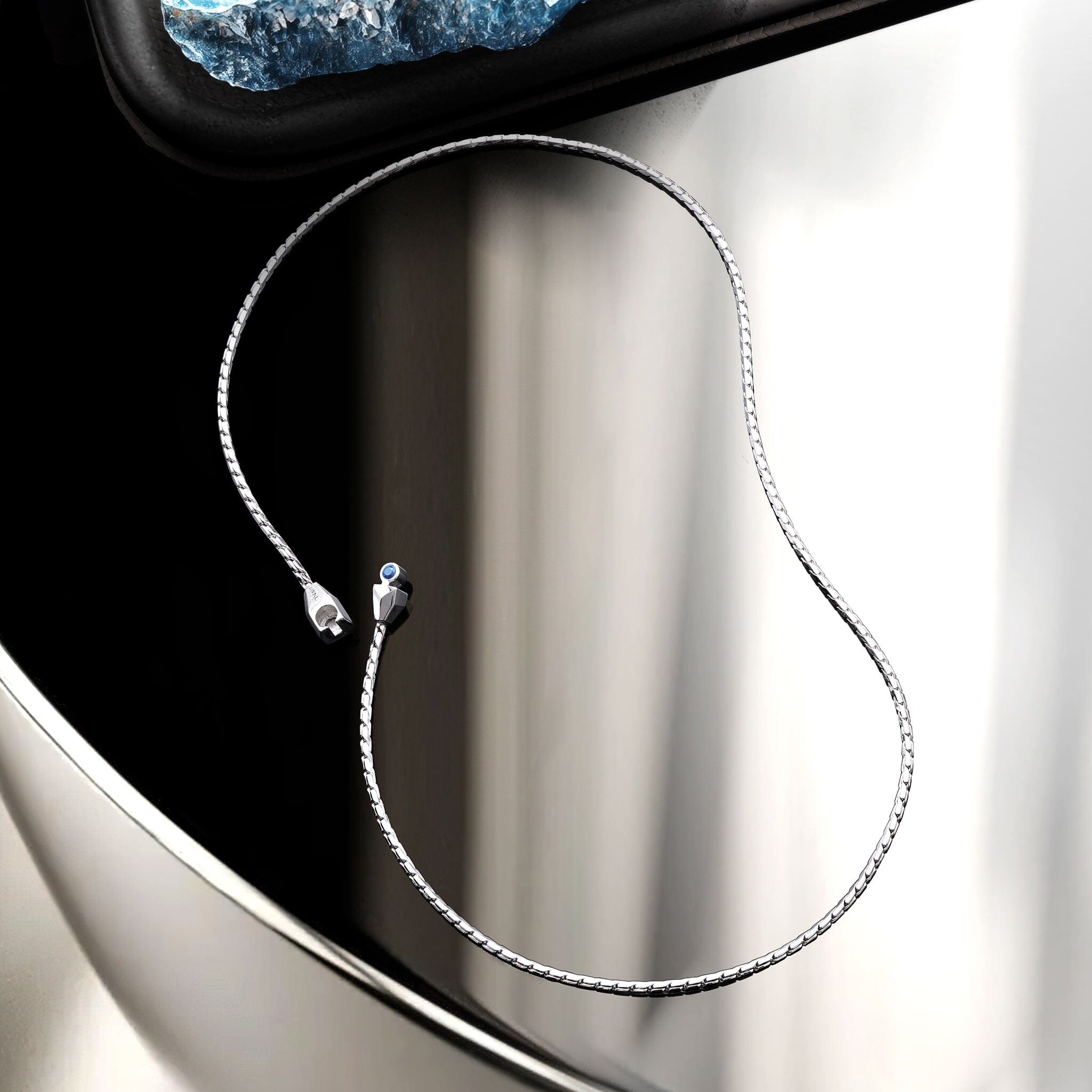 サファイア シルバー チェーン ネックレス ネックレス AWNL