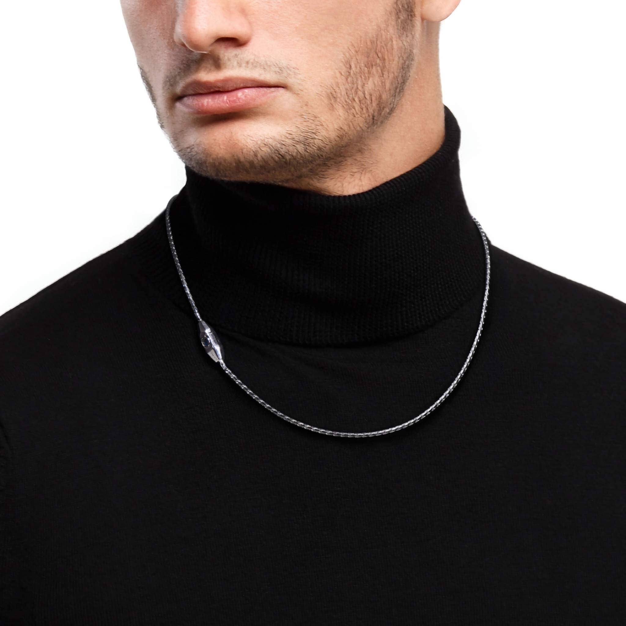 サファイア シルバー チェーン ネックレス ネックレス AWNL