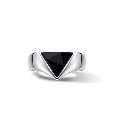 Triangle Signet Ring Onyx