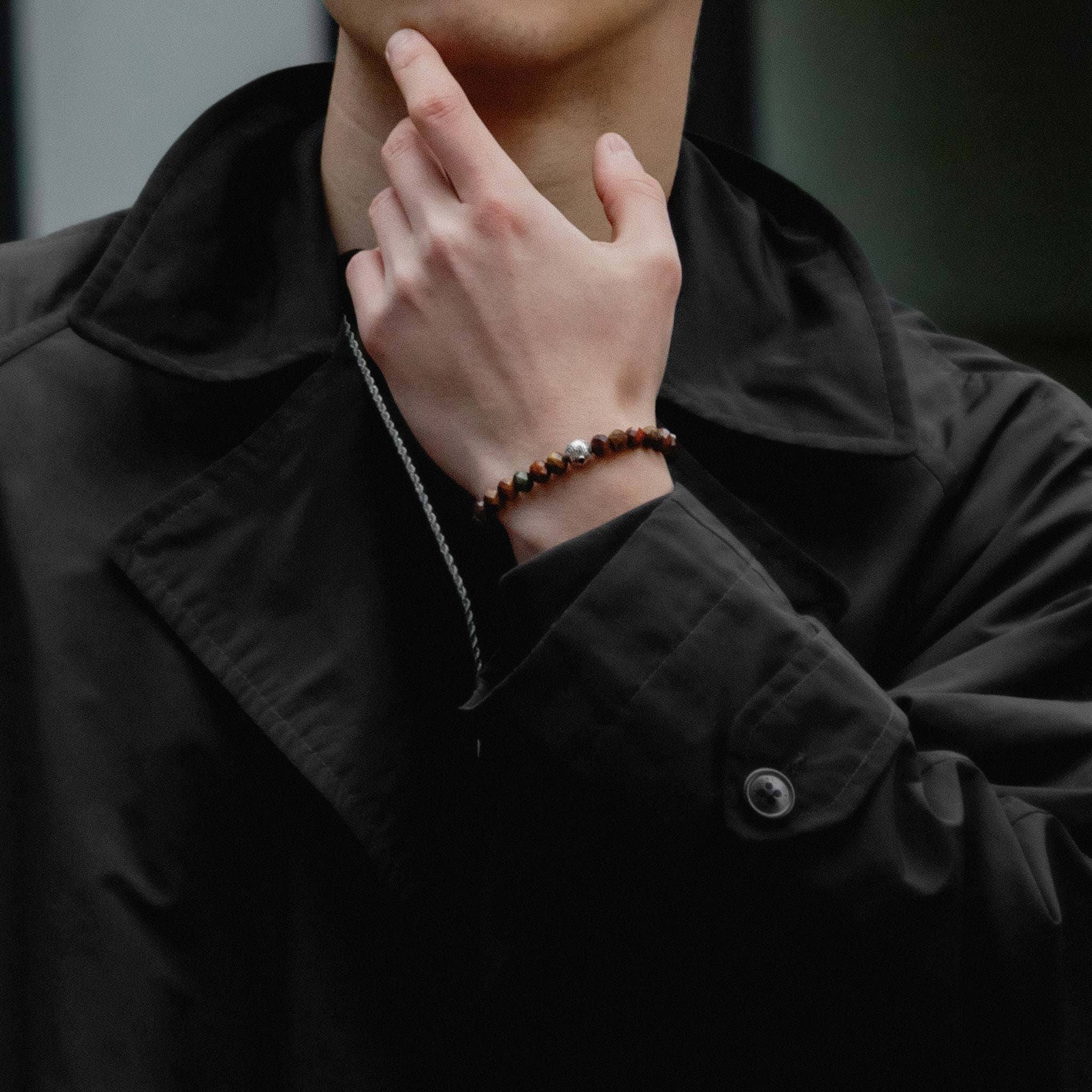 マルチカラータイガーアイ 紐編み ブレスレット - 天然石&隕石ジュエリーショップ - AWNL Japan