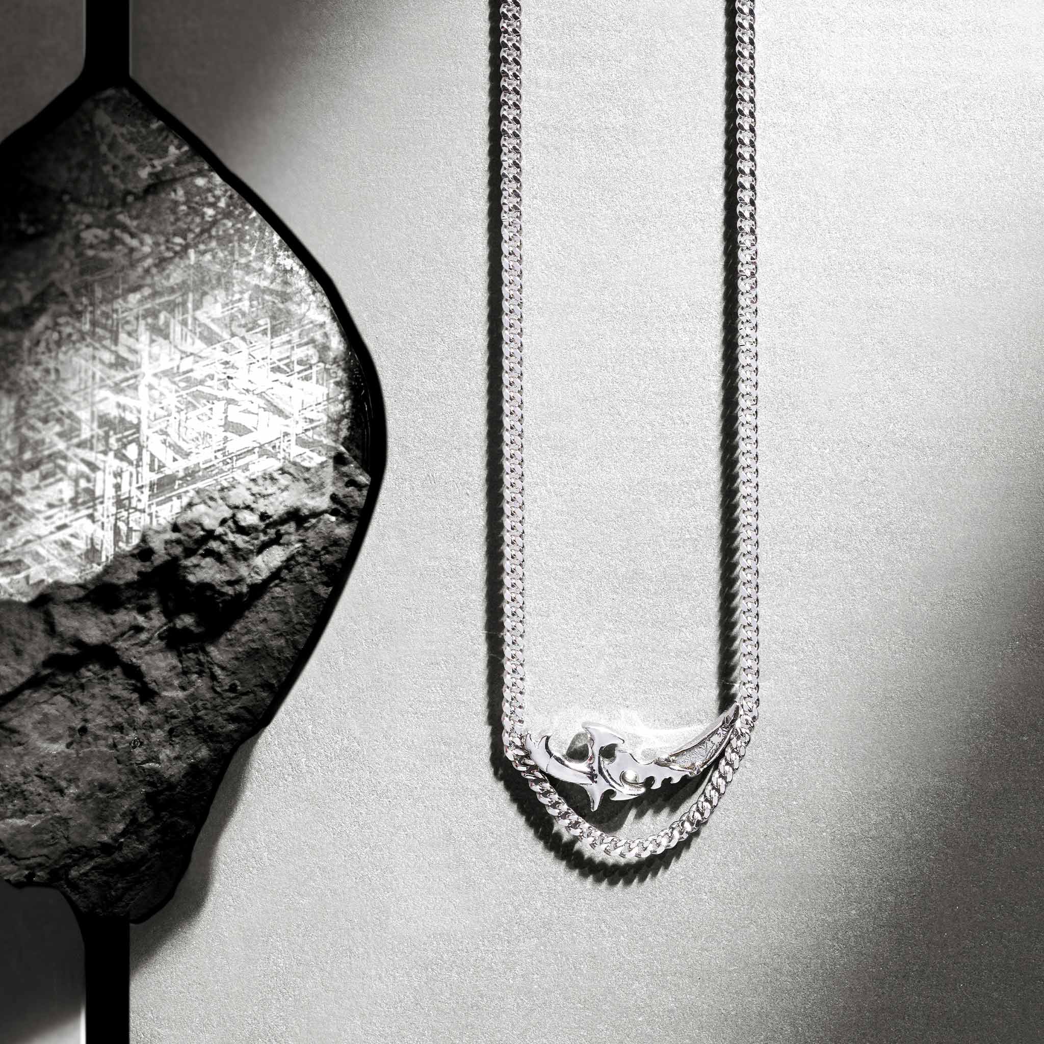 Rime Blade Curb Necklace Meteorite ネックレス AWNL