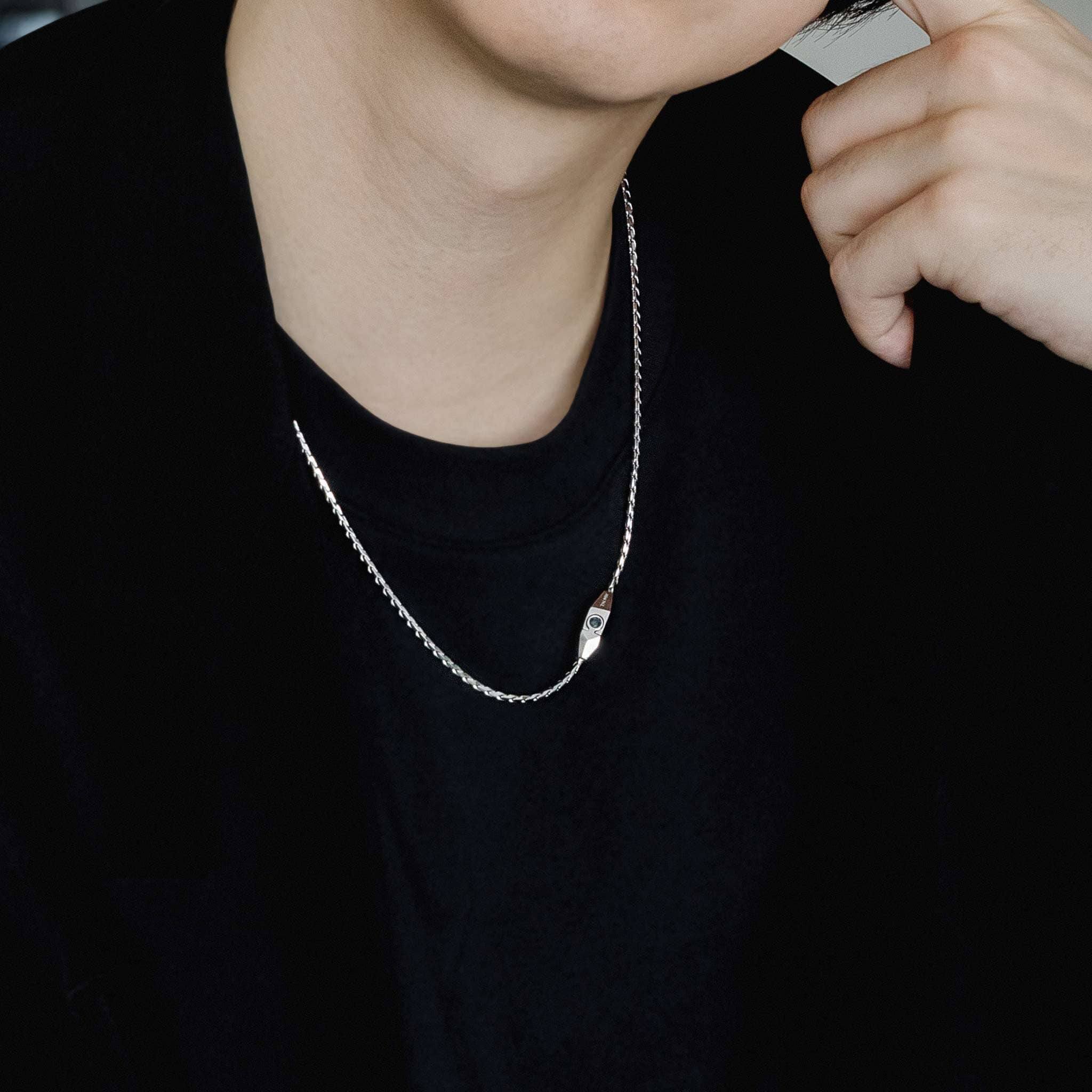 サファイア シルバー チェーン ネックレス - 天然石&隕石ジュエリーショップ - AWNL Japan