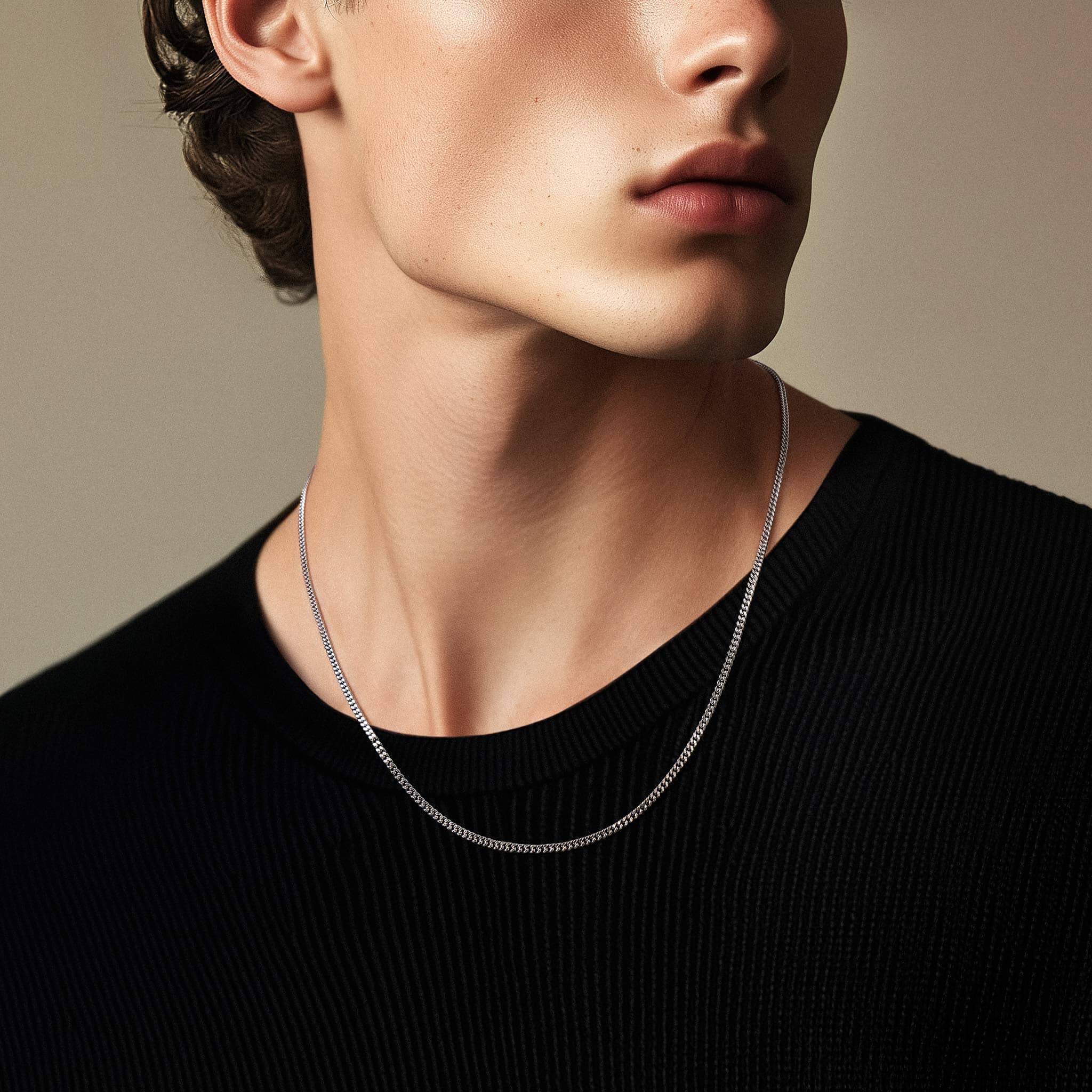 細めキヘイチェーン 羽チャーム付き ネックレス AWNL