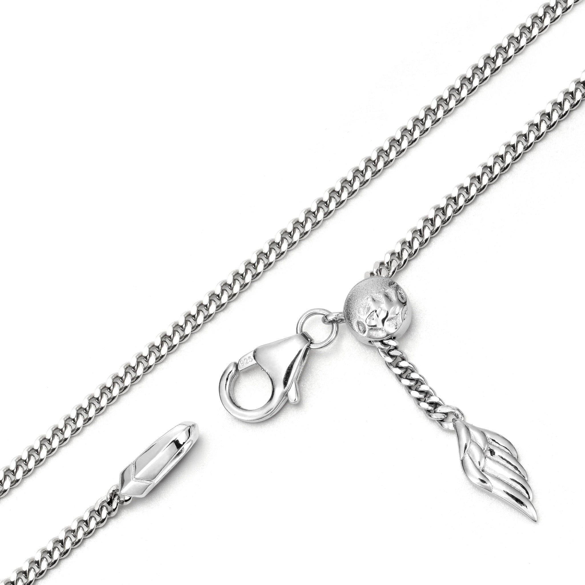 細めキヘイチェーン 羽チャーム付き ネックレス AWNL