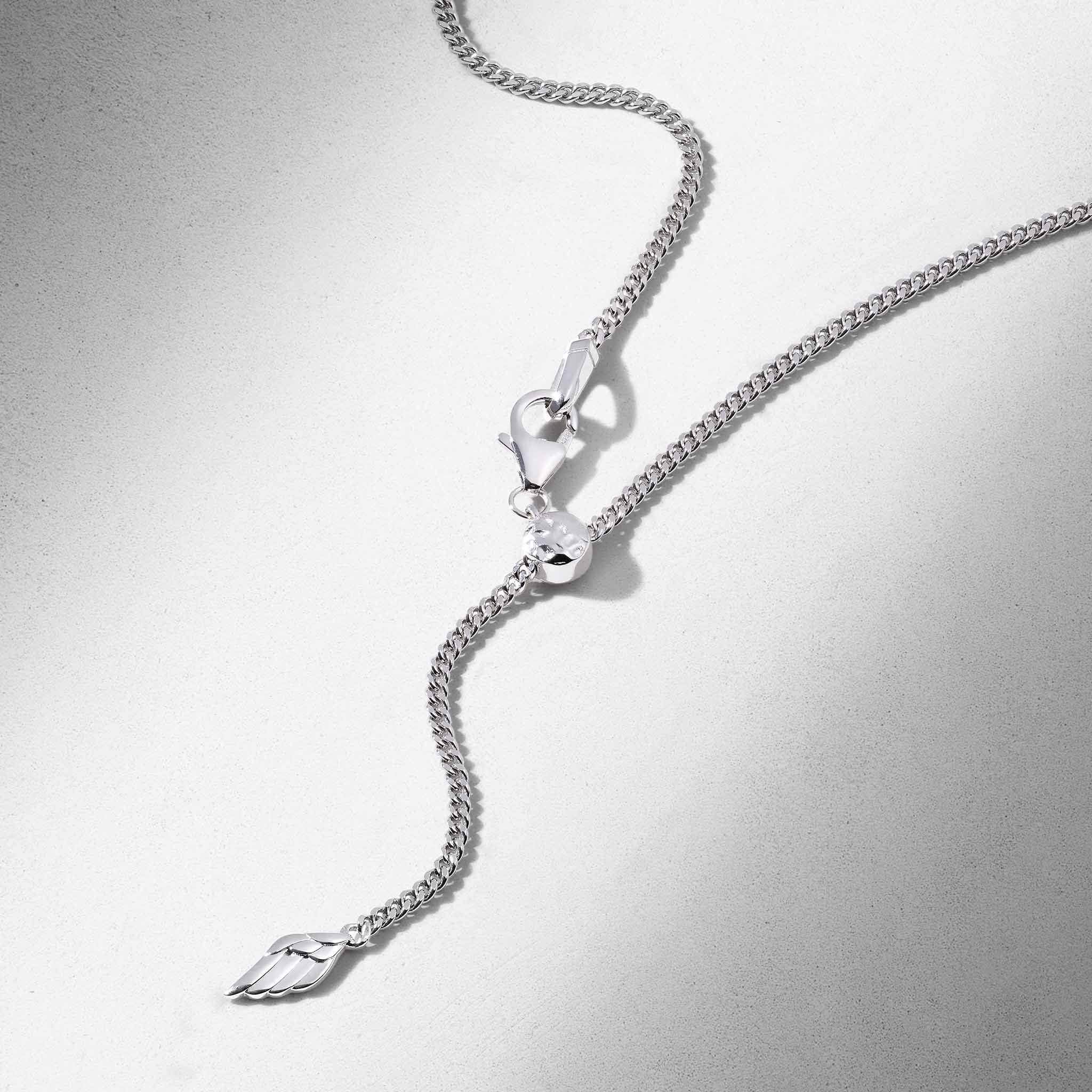 細めキヘイチェーン 羽チャーム付き - 天然石&隕石ジュエリーショップ - AWNL Japan