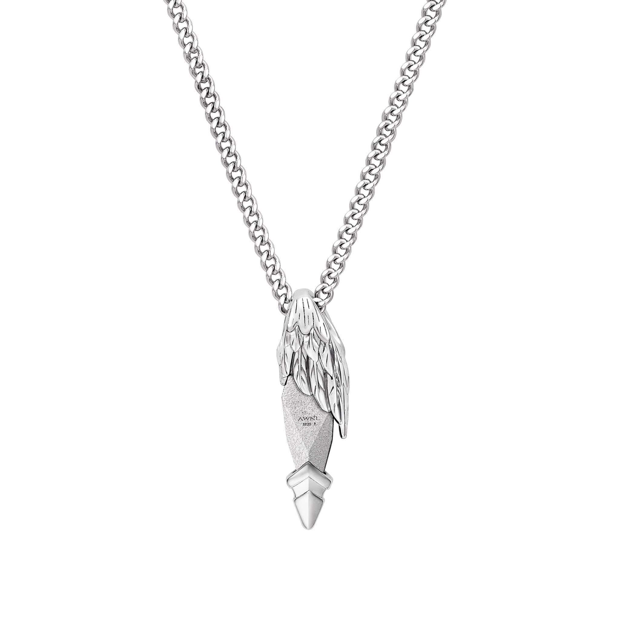 シルバー オブシディアン セラフの翼 ミニ ネックレス ネックレス AWNL