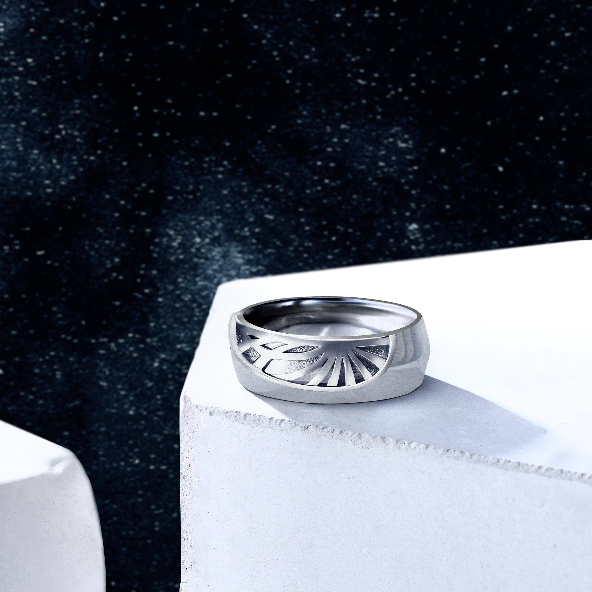 シルバー 宙の暗号 リング - 天然石&隕石ジュエリーショップ - AWNL Japan